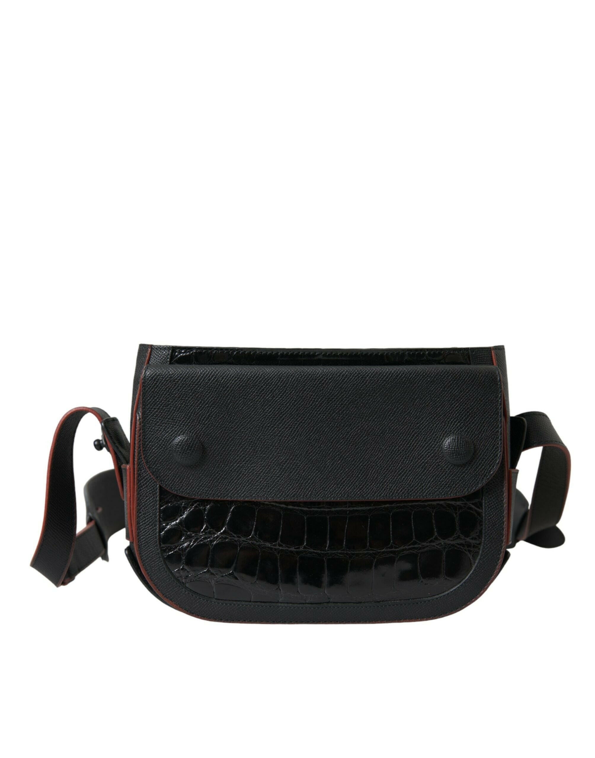 Balenciaga Black Exotic Leather Shoulder Crossbody Camera Bag.