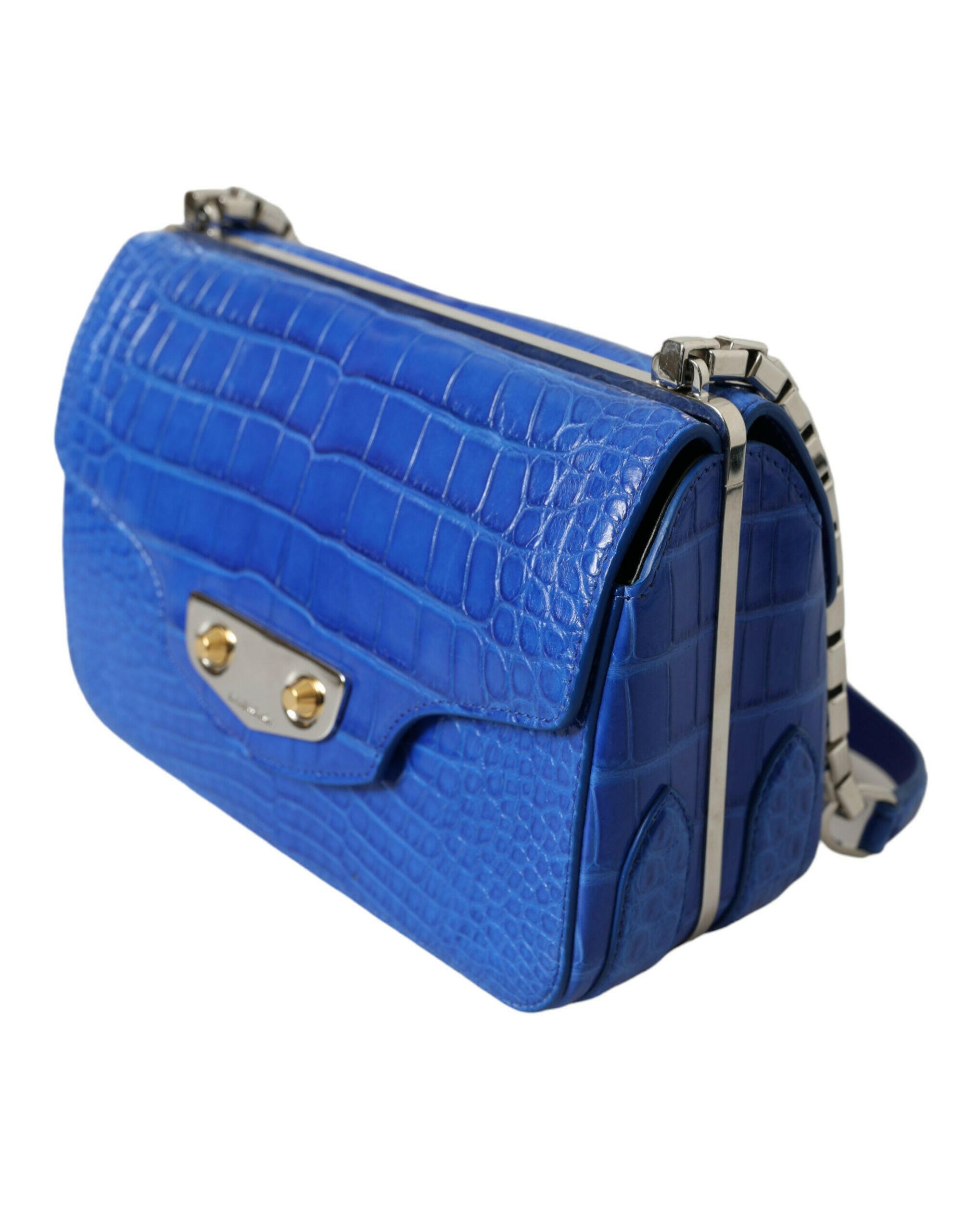 Balenciaga Blue Exotic Leather Neo Classic Purse Shoulder Handbag Bag.