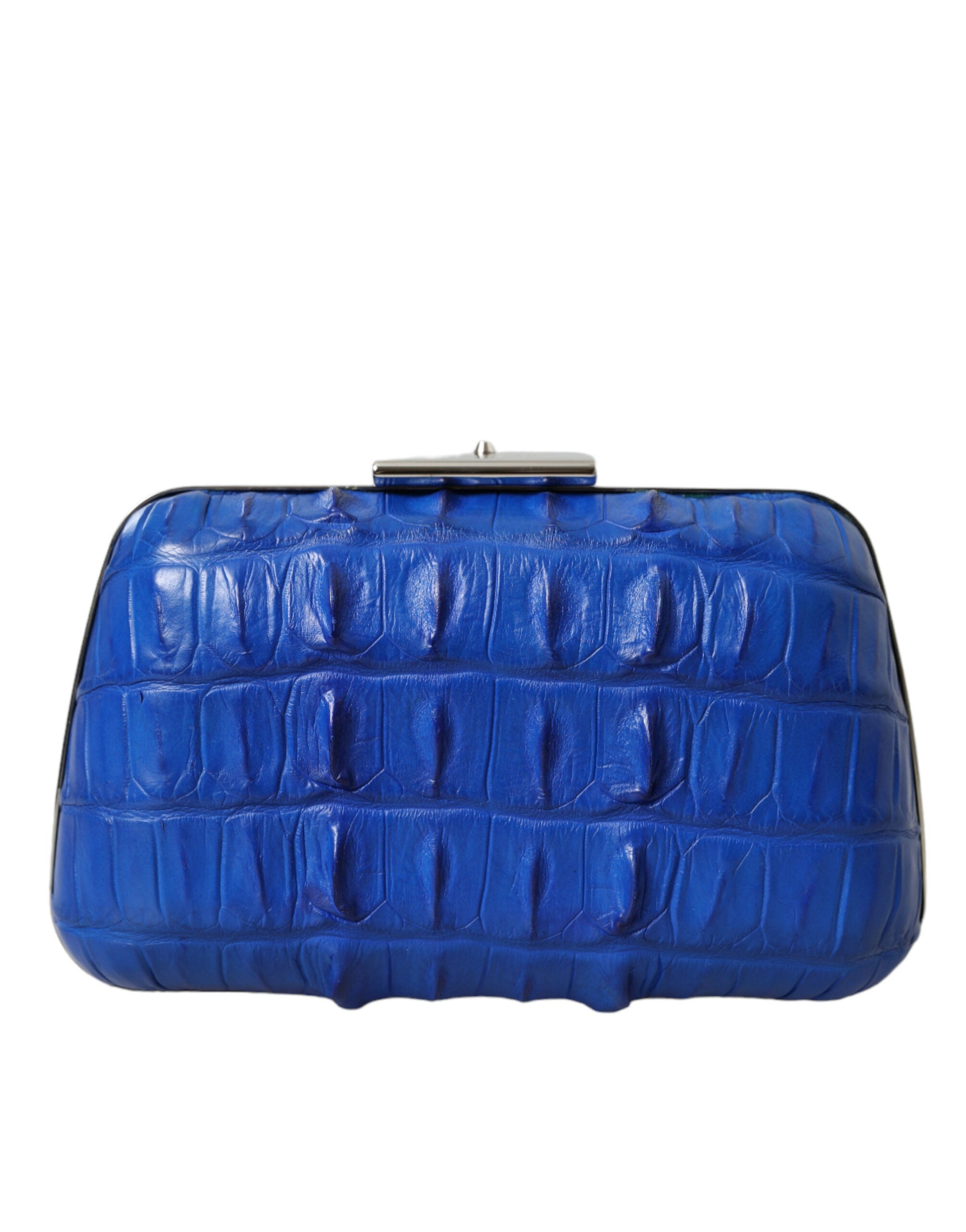 Balenciaga Electric Blue Crocodile Skin Clutch Balenciaga