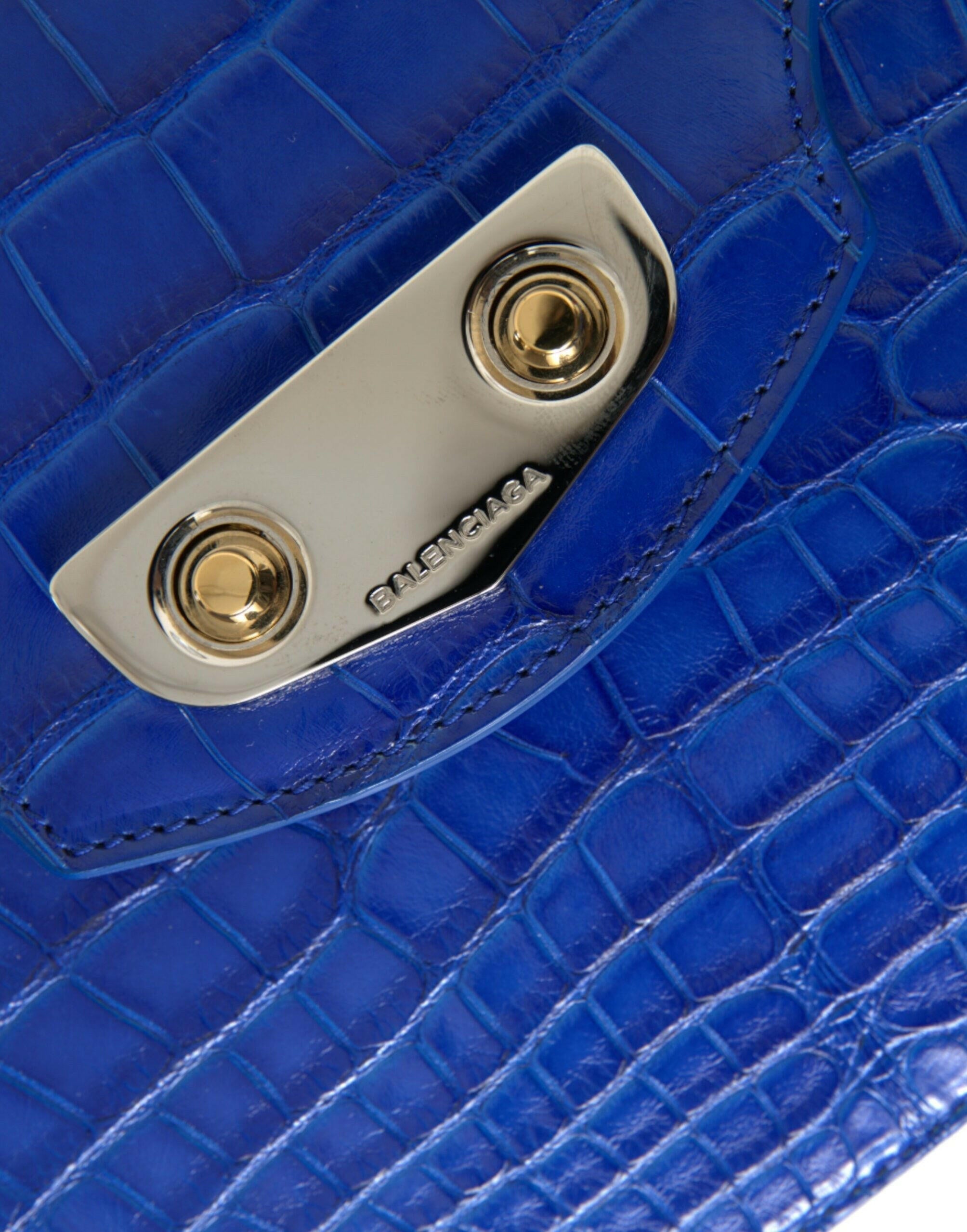 Balenciaga Blue Exotic Leather Neo Classic Small Shoulder Bag.