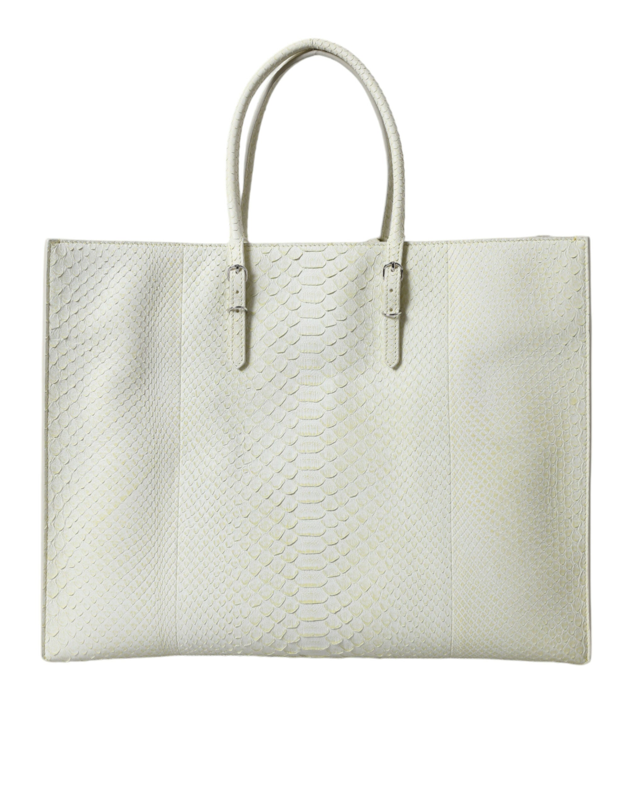 Balenciaga Chic Python Leather Tote in White & Yellow Balenciaga