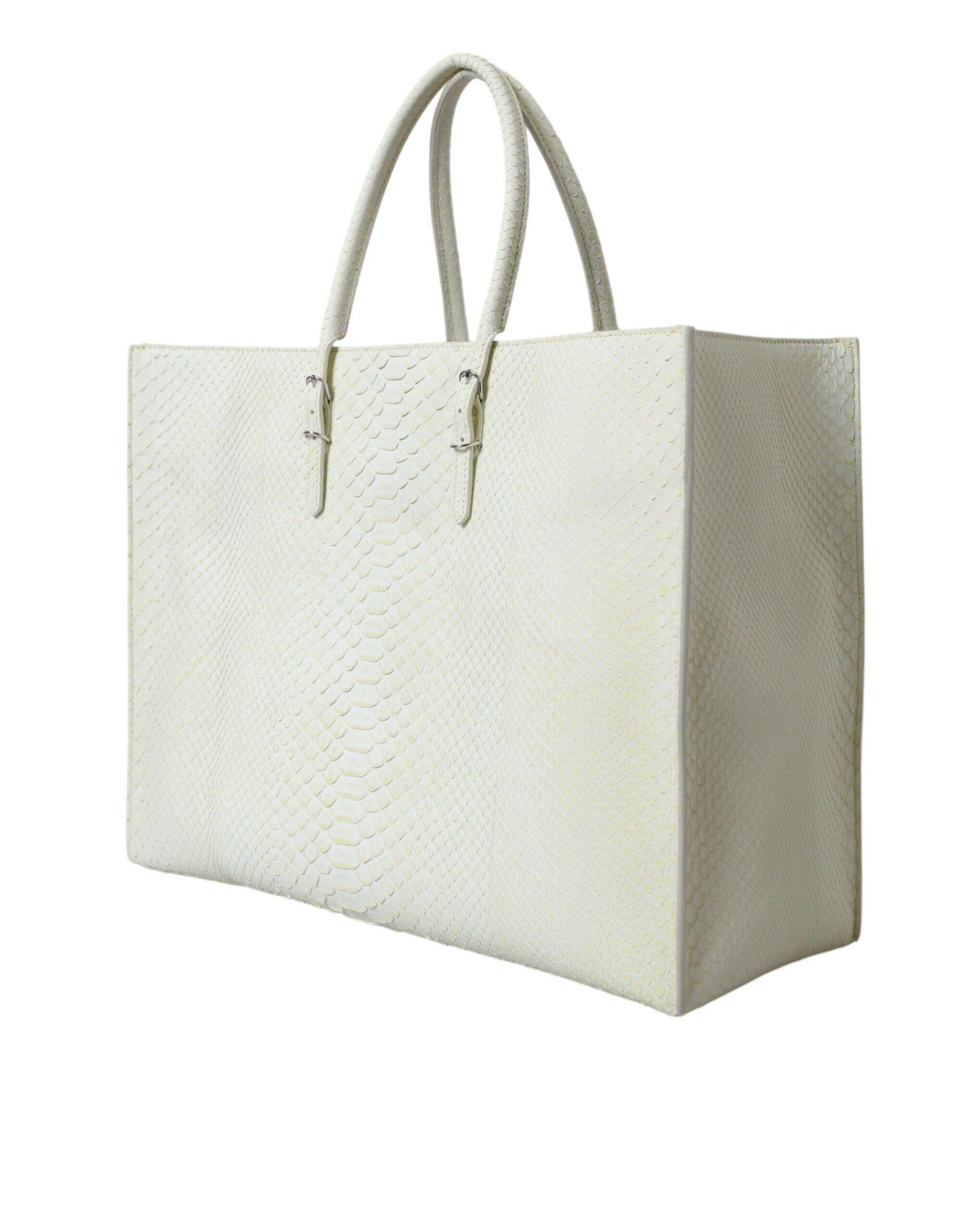 Balenciaga White Yellow Exotic Skin Leather Shopping Tote PAPIER Bag.