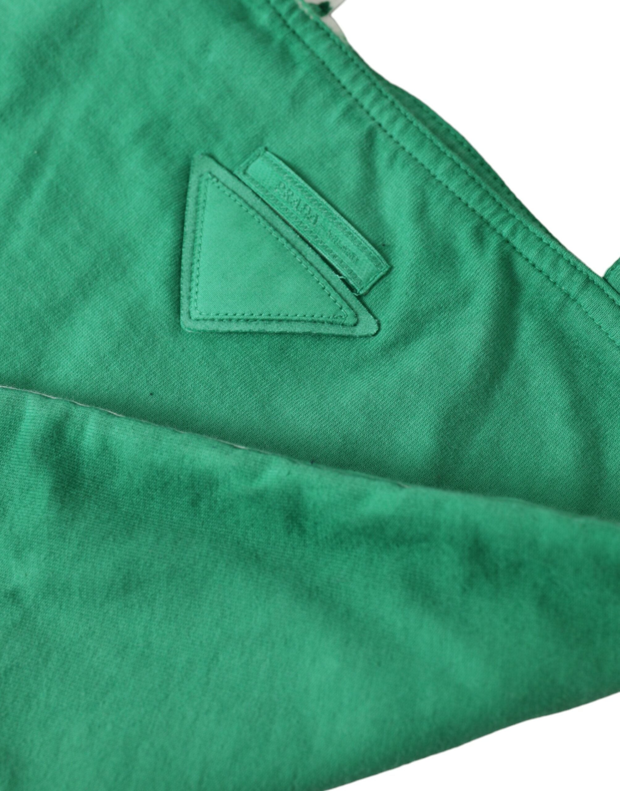 Prada Elegant Green Fabric Tote Bag Prada