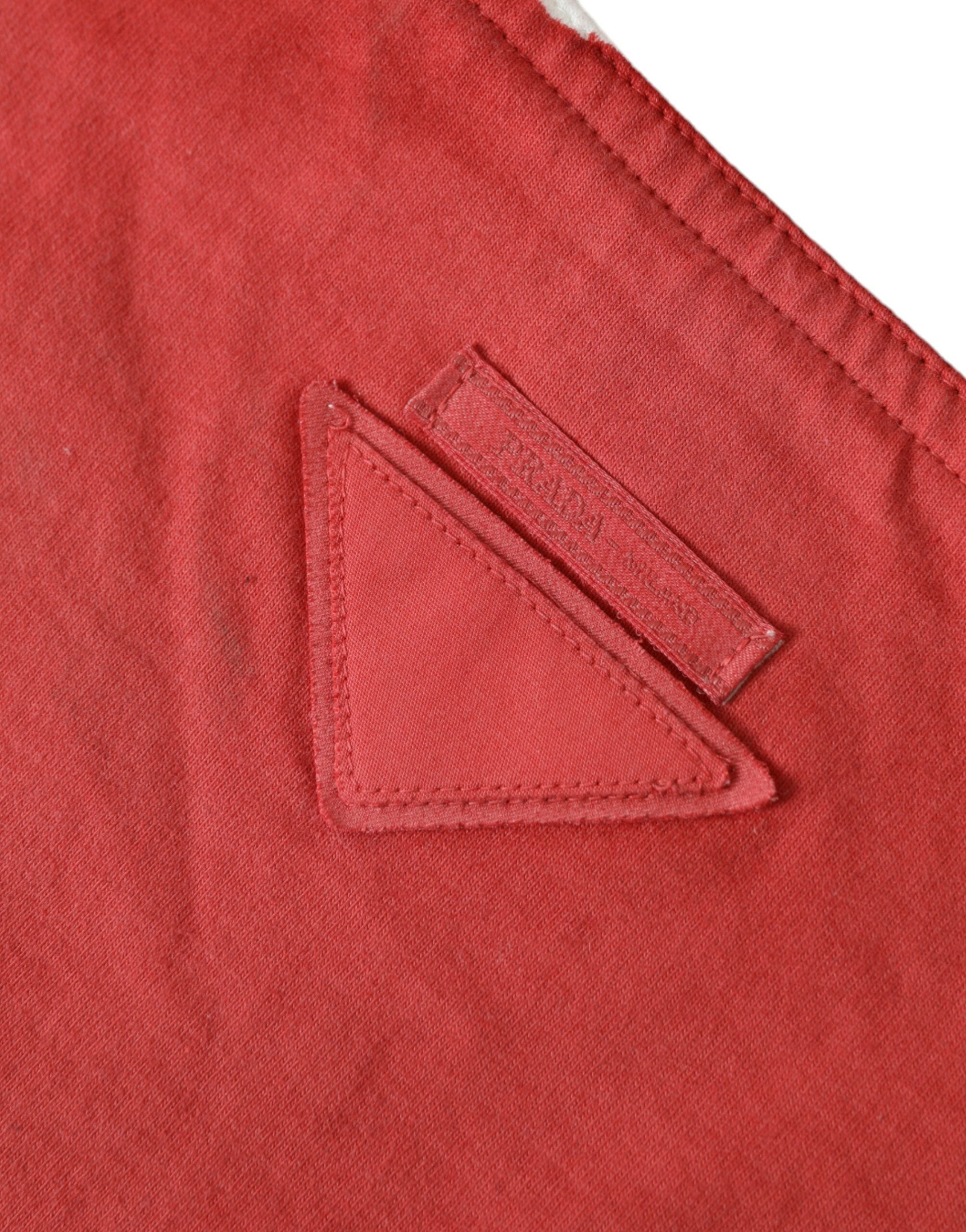 Prada Chic Red and White Fabric Tote Bag Prada