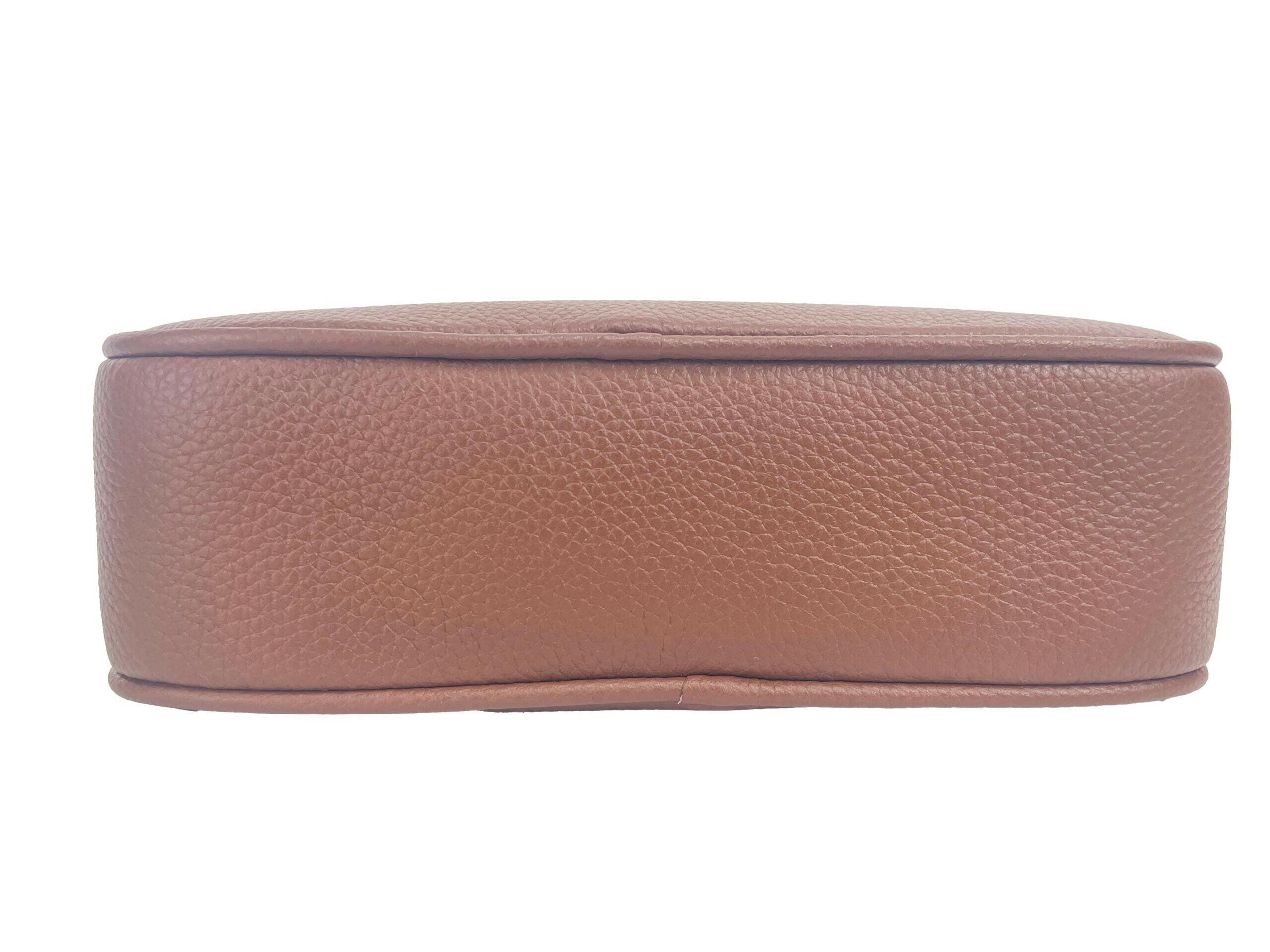 Burberry Small Leather Tan Camera Crossbody TB Logo Bag.