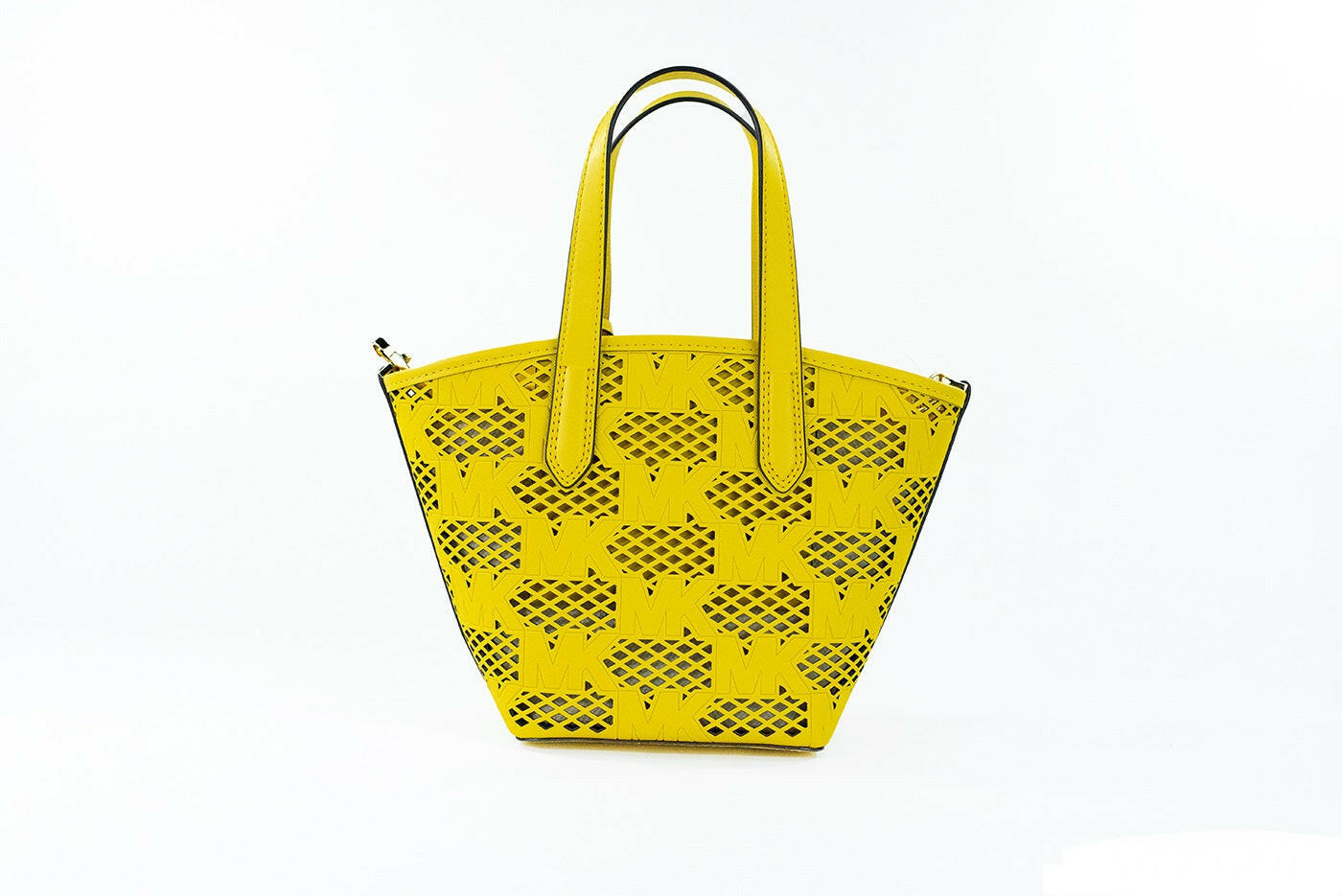 Michael Kors Kimber Small Daffodil Leather 2-in-1 Zip Tote Messenger Bag Purse.