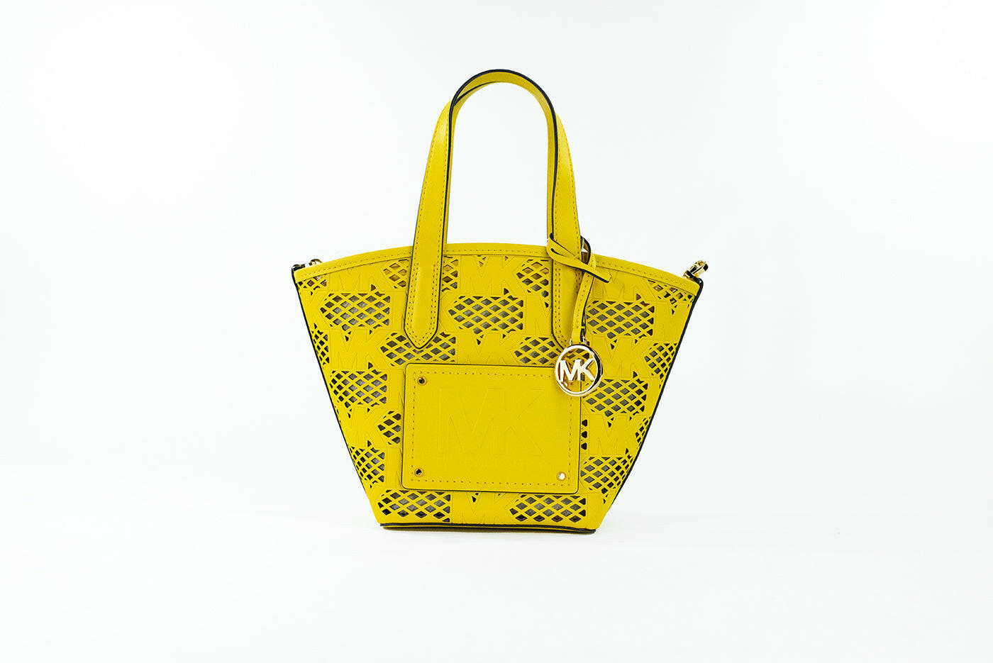 Michael Kors Kimber Small Daffodil Leather 2-in-1 Zip Tote Messenger Bag Purse.