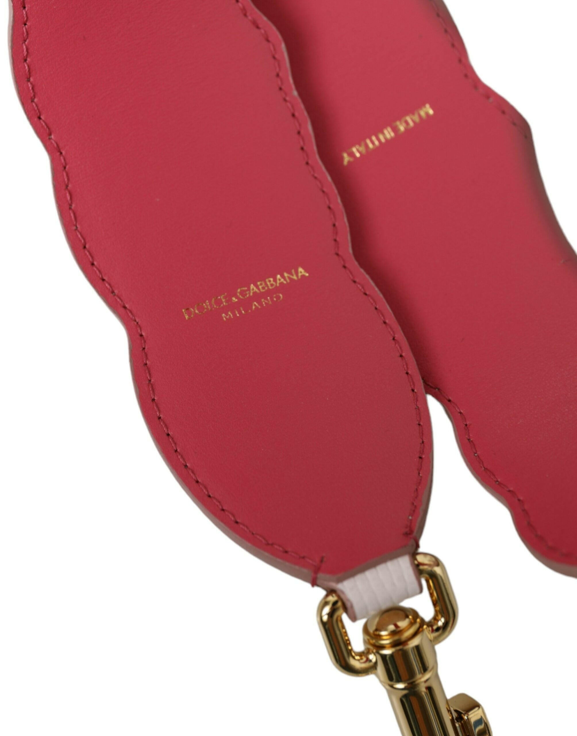 Dolce & Gabbana White Floral Leather Accessory Shoulder Strap.