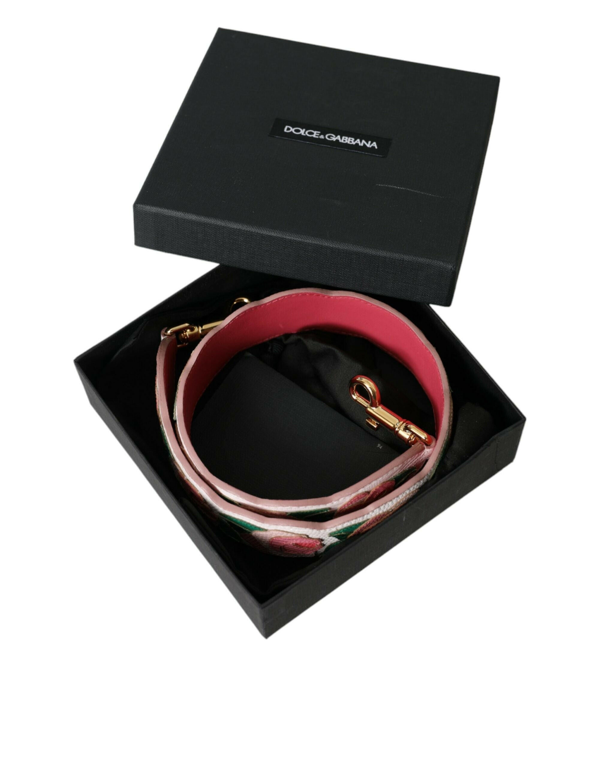 Dolce & Gabbana White Floral Leather Accessory Shoulder Strap.