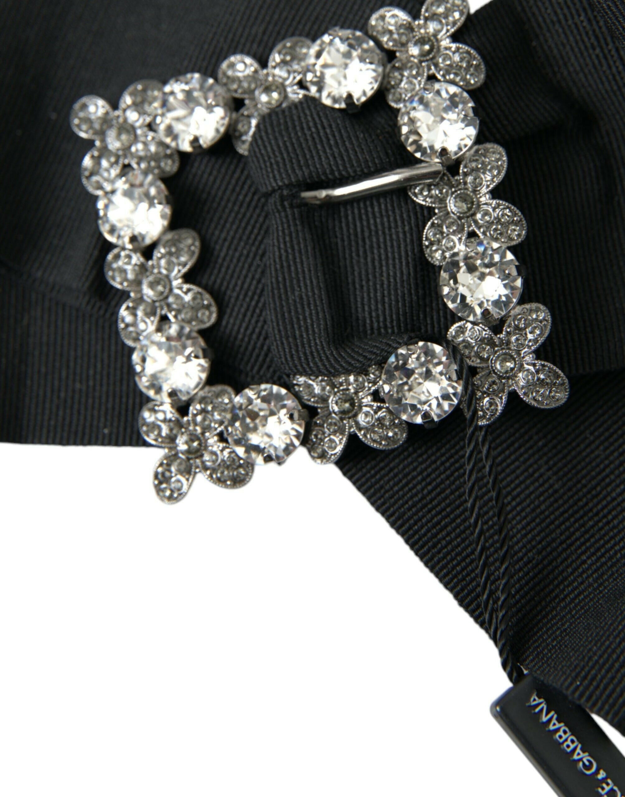 Dolce & Gabbana Black Swarovski Crystal Embellished Hair Clip.
