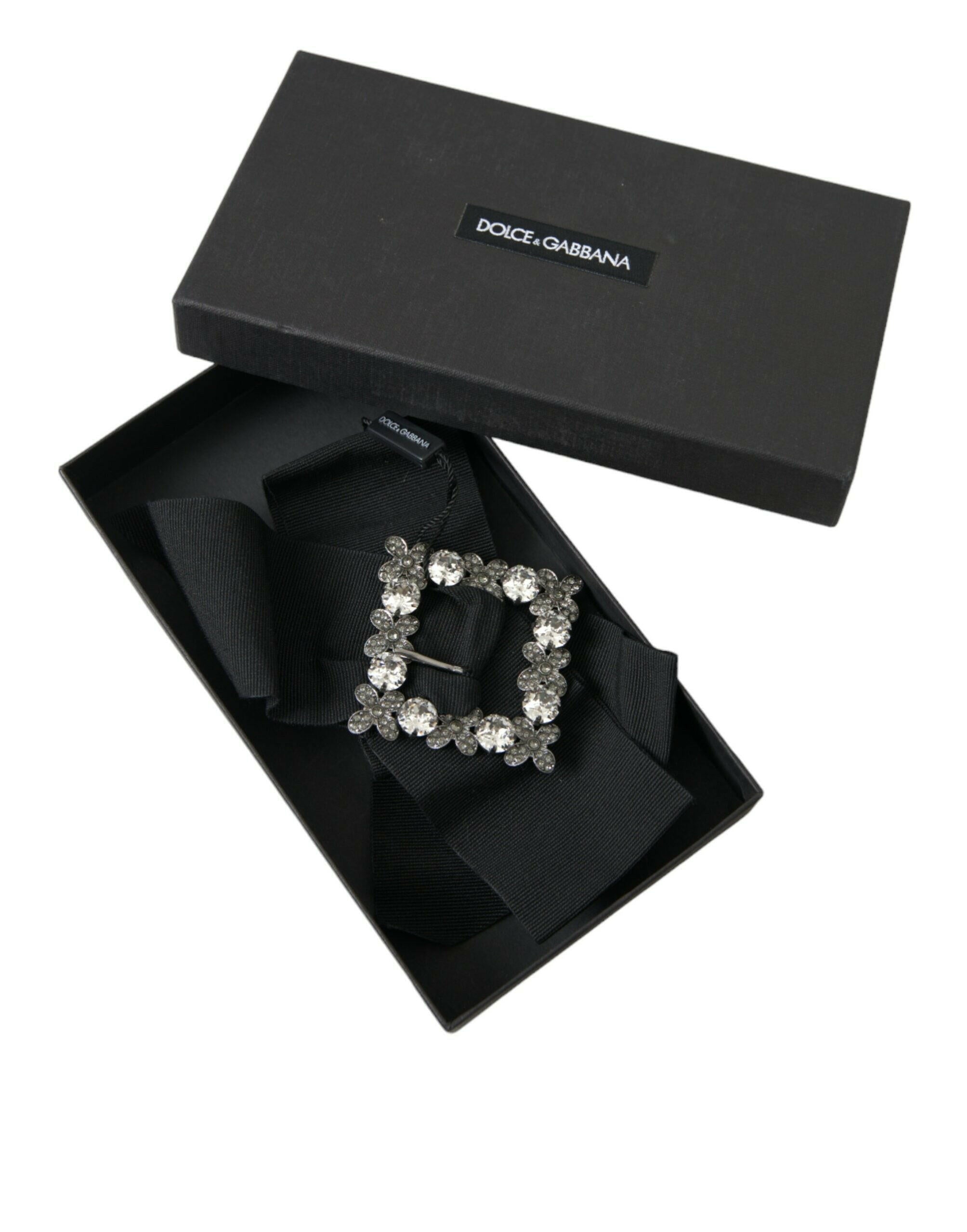 Dolce & Gabbana Black Swarovski Crystal Embellished Hair Clip.