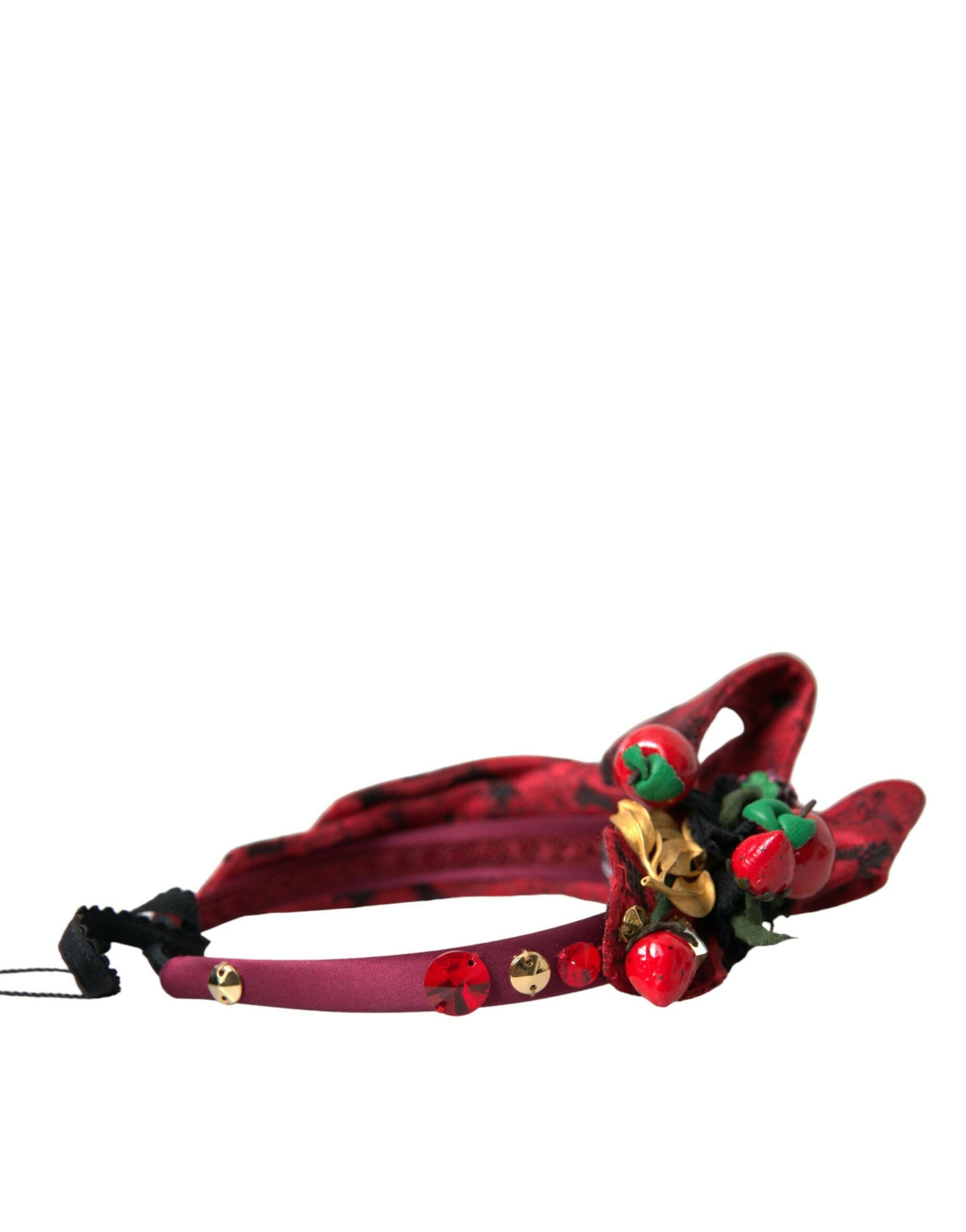 Dolce & Gabbana Red Cherry Sicily Embellished Women Hairband Diadem.
