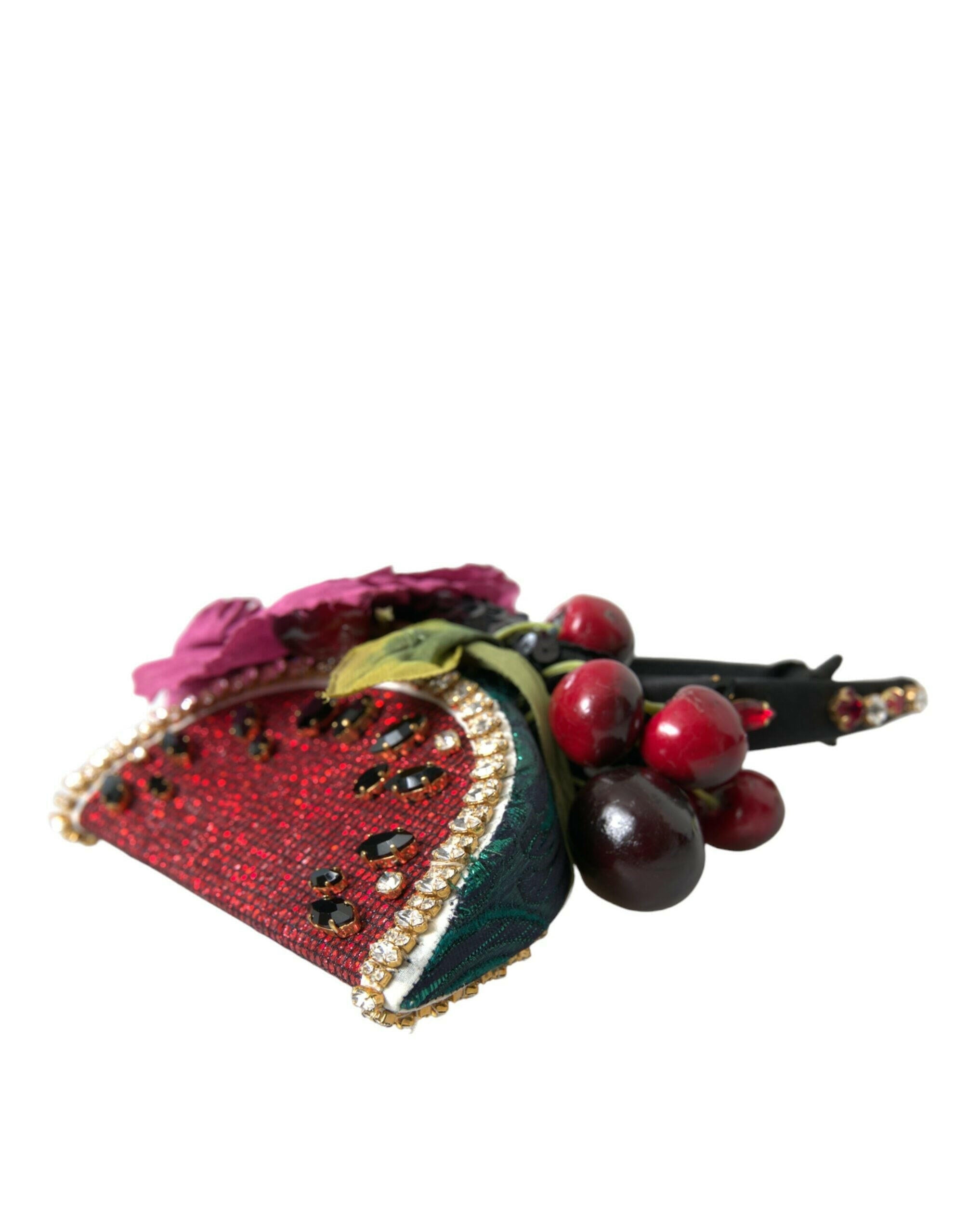 Dolce & Gabbana Red Watermelon Cherry Crystal Hairband Statement Diadem.