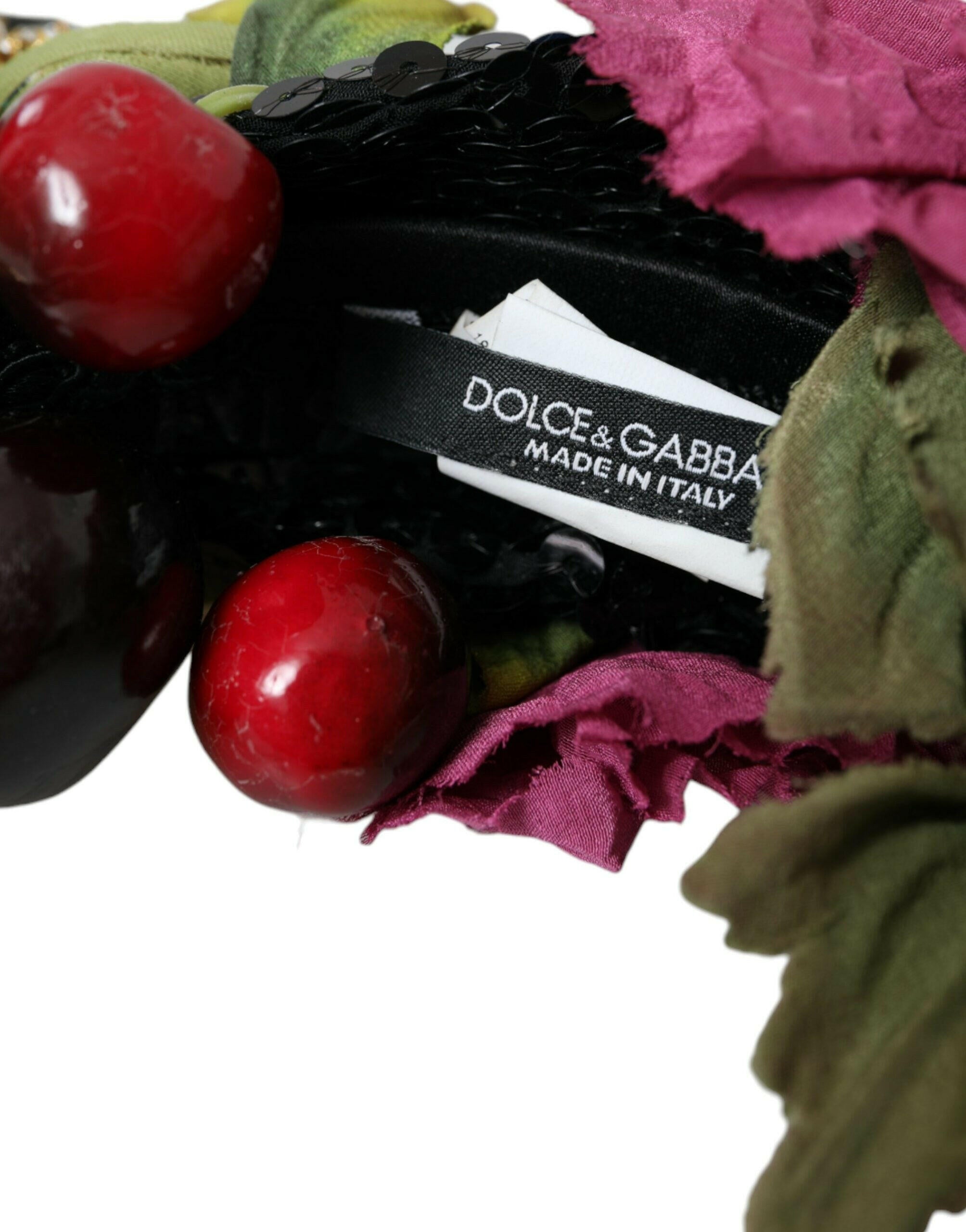 Dolce & Gabbana Red Watermelon Cherry Crystal Hairband Statement Diadem.