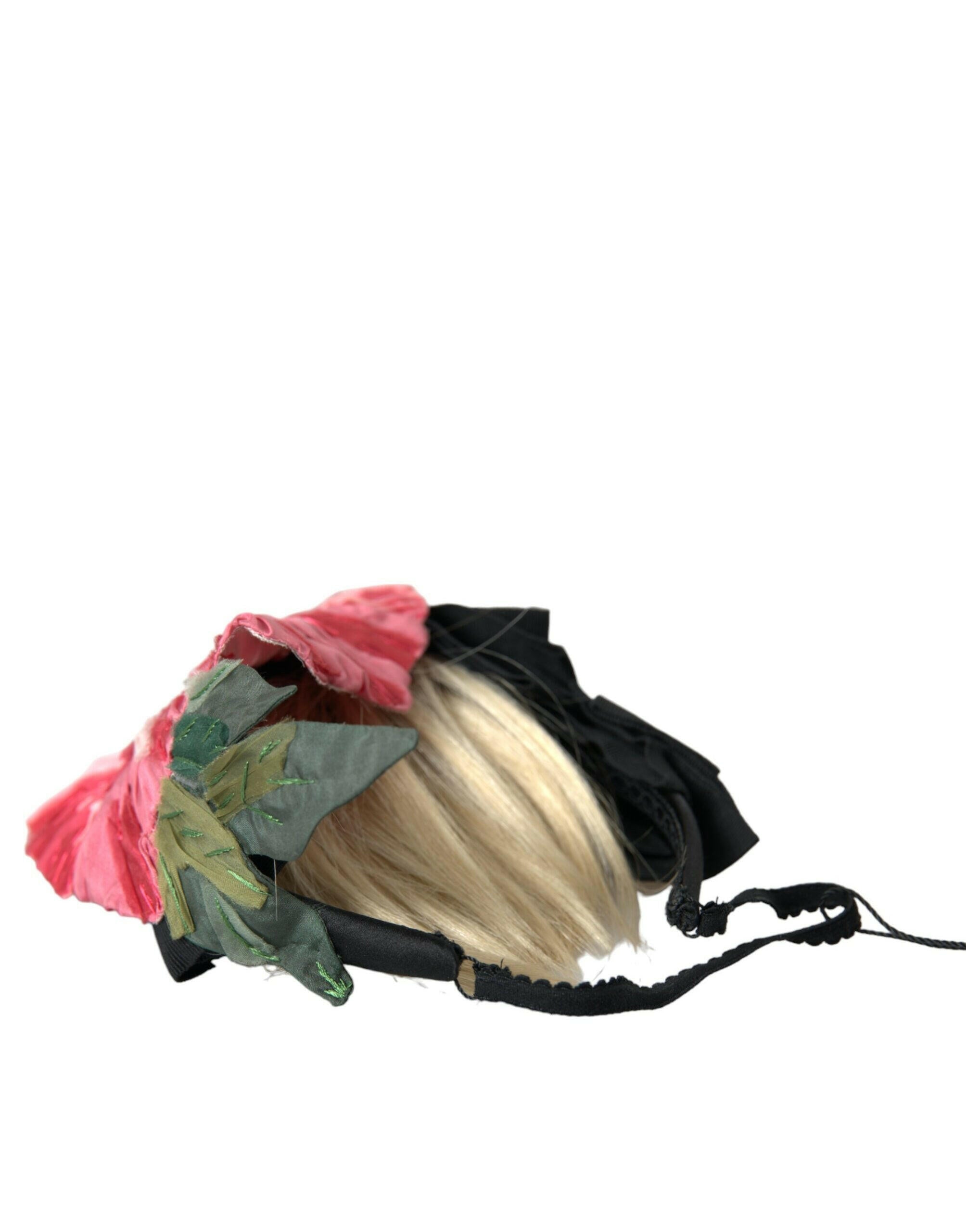 Dolce & Gabbana Black Viscose White Hair Parrucchiera Headband Diadem.