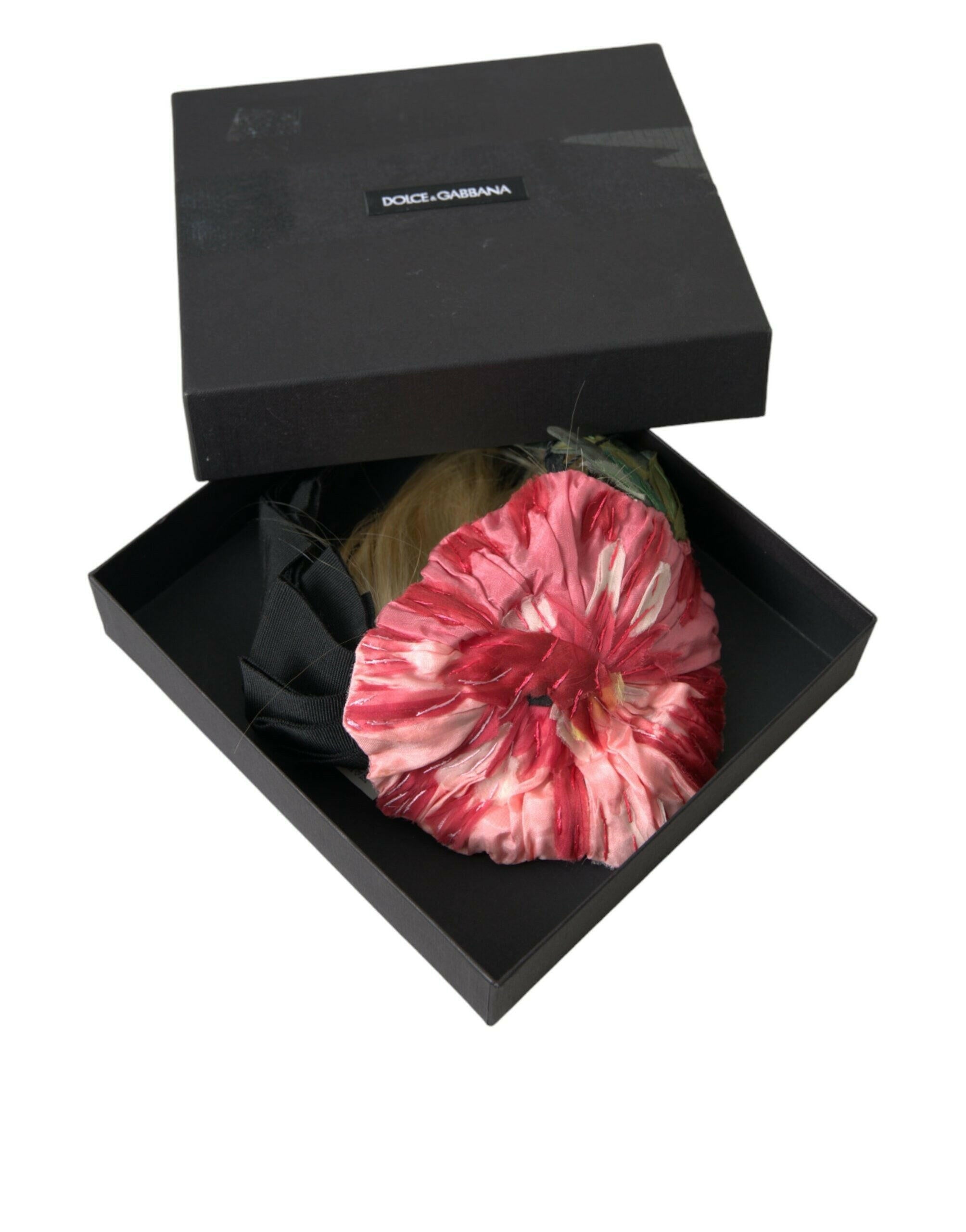 Dolce & Gabbana Black Viscose White Hair Parrucchiera Headband Diadem.