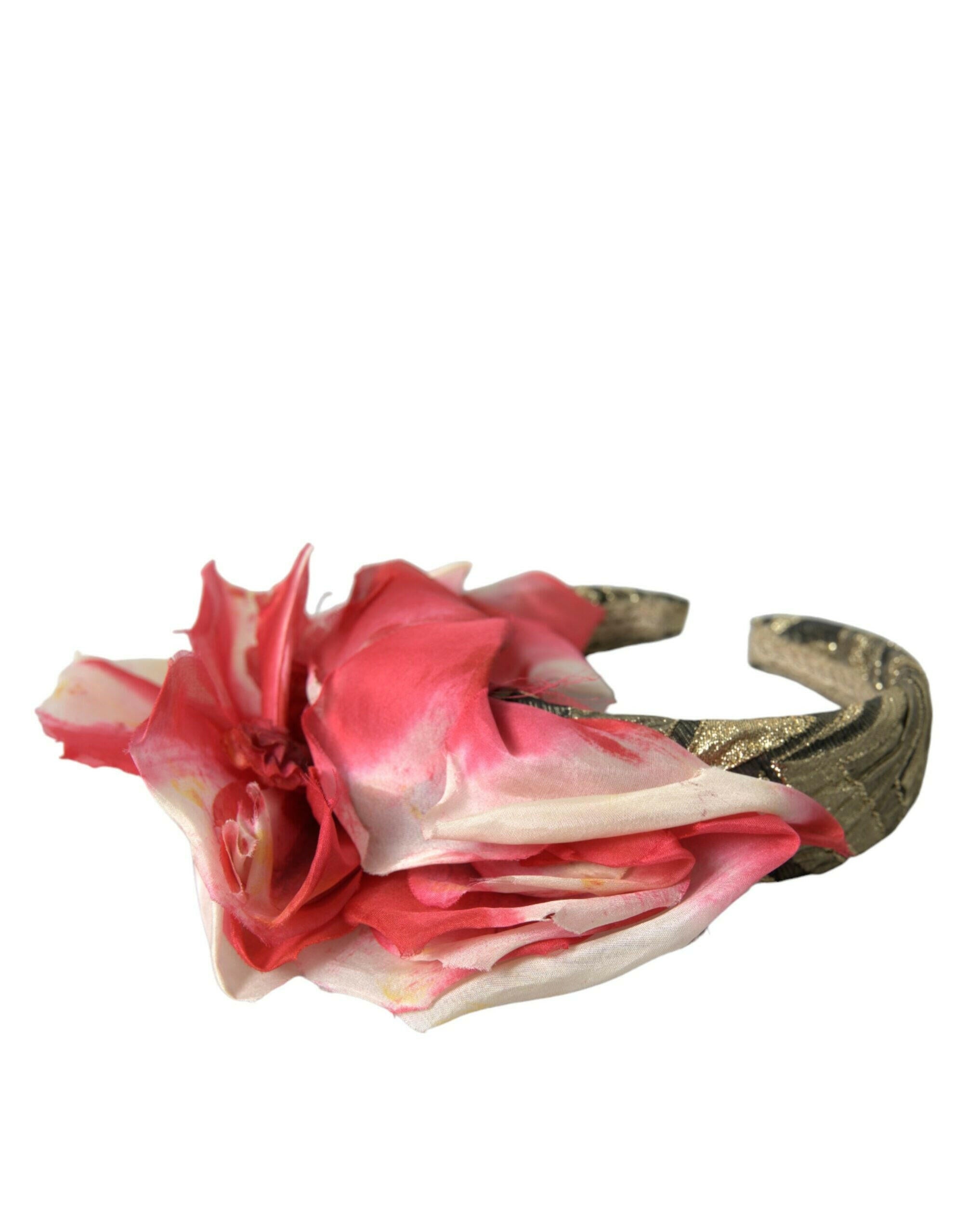 Dolce & Gabbana Multicolor Floral Applique Silk Women Headband Diadem.