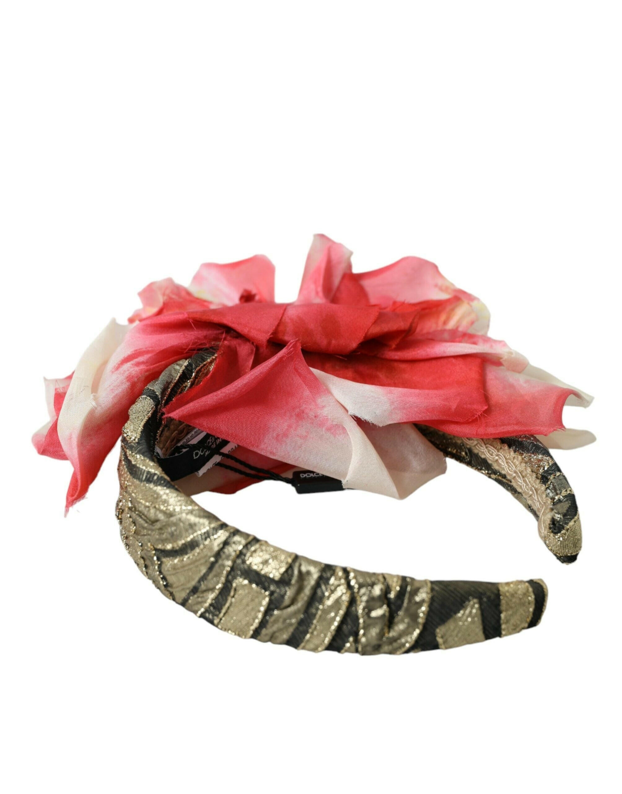Dolce & Gabbana Multicolor Floral Applique Silk Women Headband Diadem.