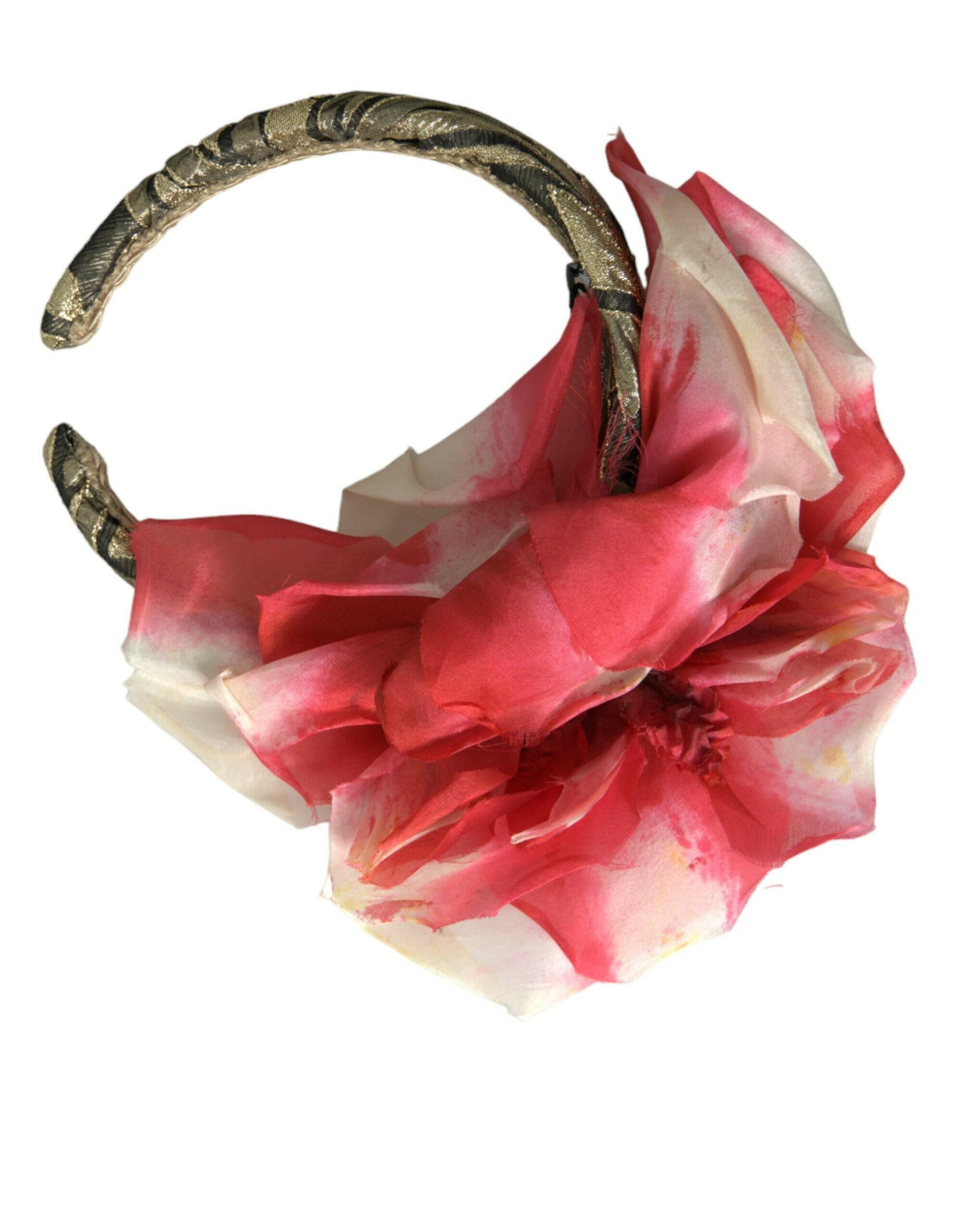 Dolce & Gabbana Multicolor Floral Applique Silk Women Headband Diadem.