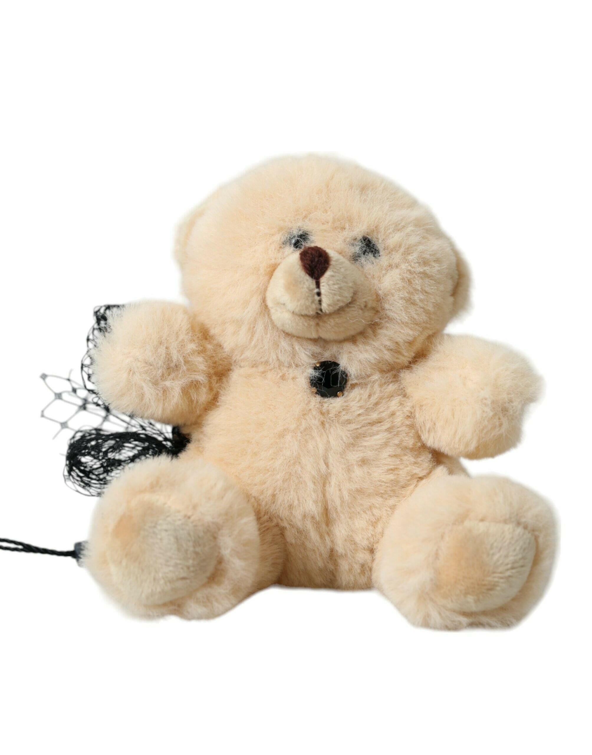Dolce & Gabbana Beige Teddy Bear Mesh Net Band Hair Clip.