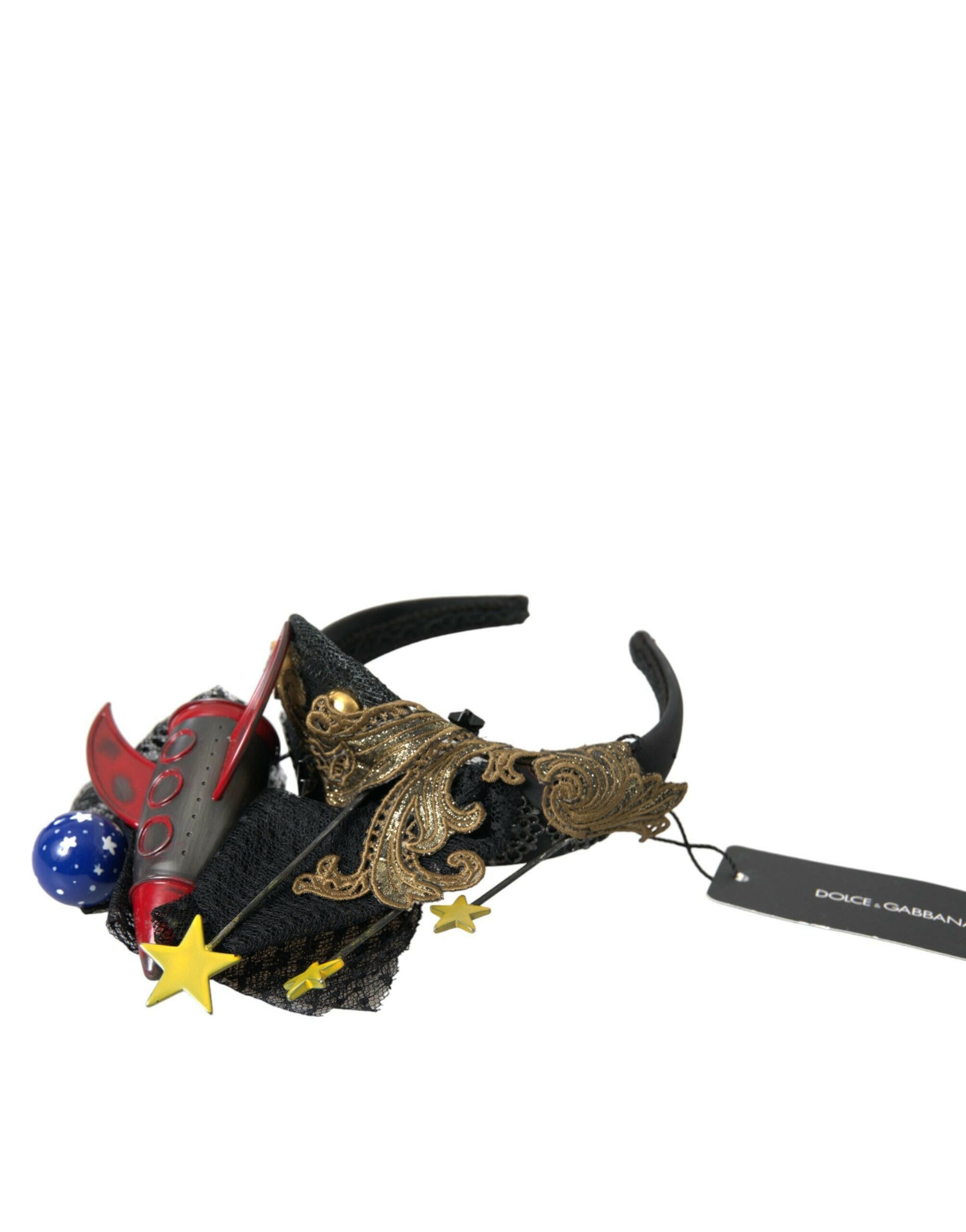 Dolce & Gabbana Multicolor Missile Rocket Crystal Stars Headband Diadem.