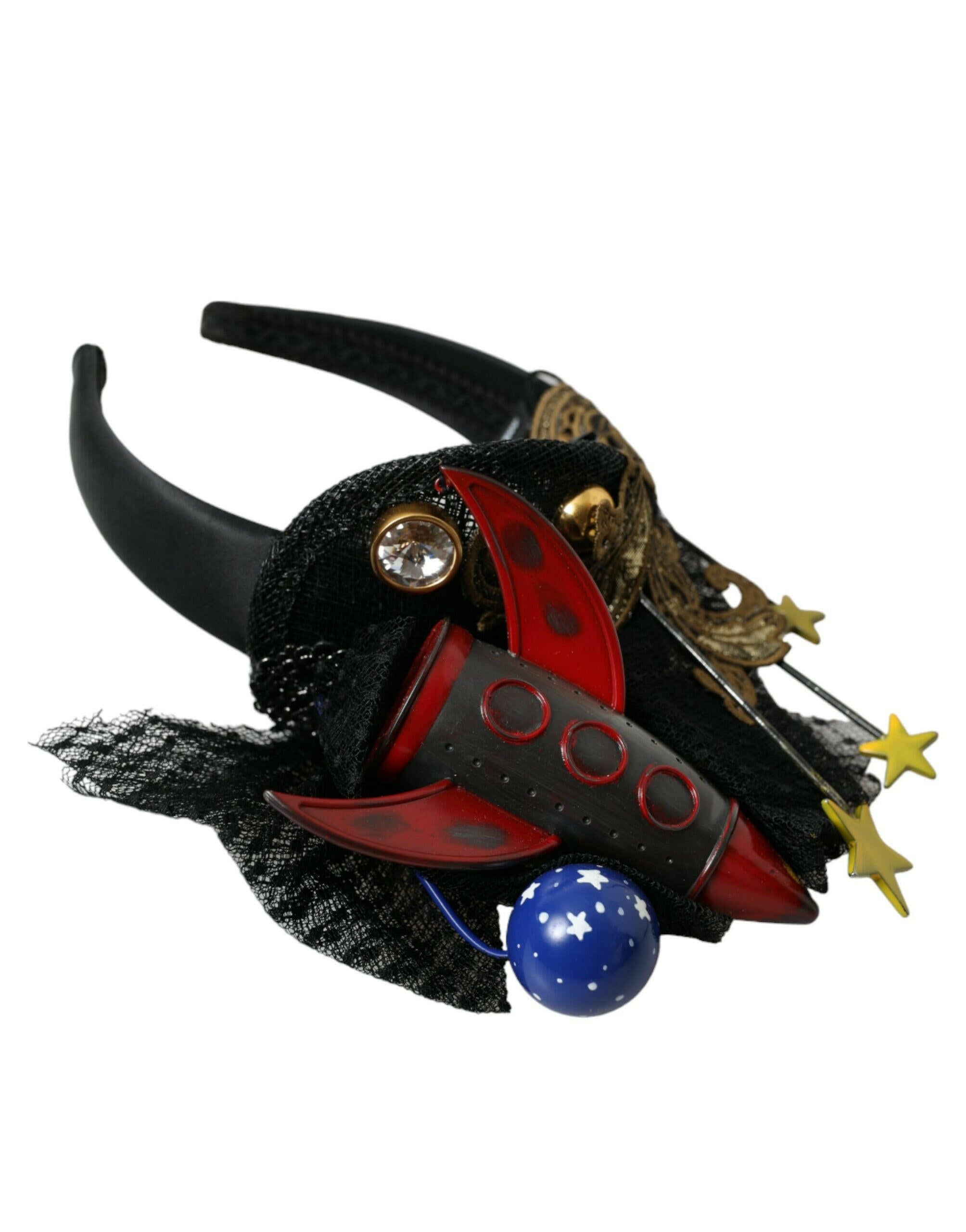 Dolce & Gabbana Multicolor Missile Rocket Crystal Stars Headband Diadem.
