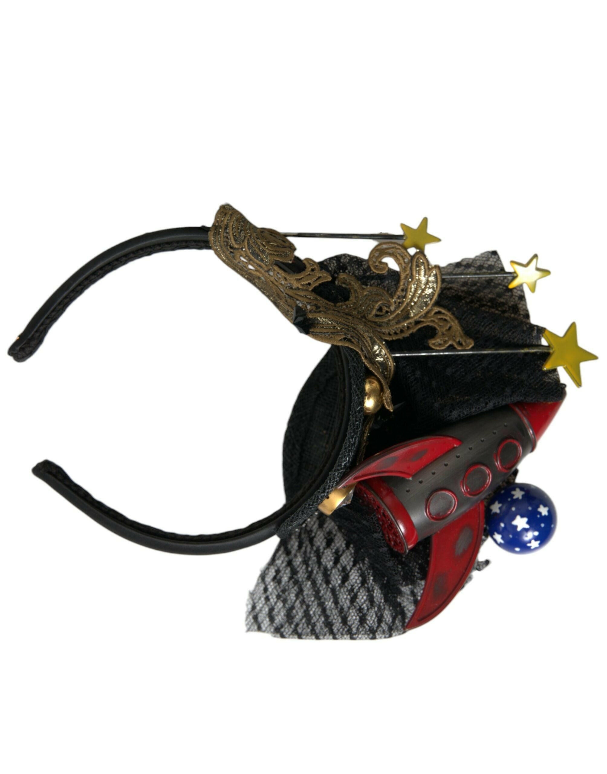Dolce & Gabbana Multicolor Missile Rocket Crystal Stars Headband Diadem.