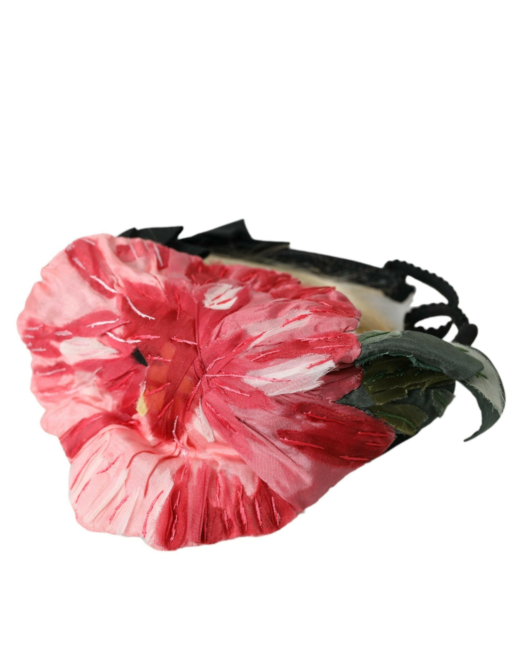 Dolce & Gabbana Black Viscose White Hair Parrucchiera Headband Diadem.
