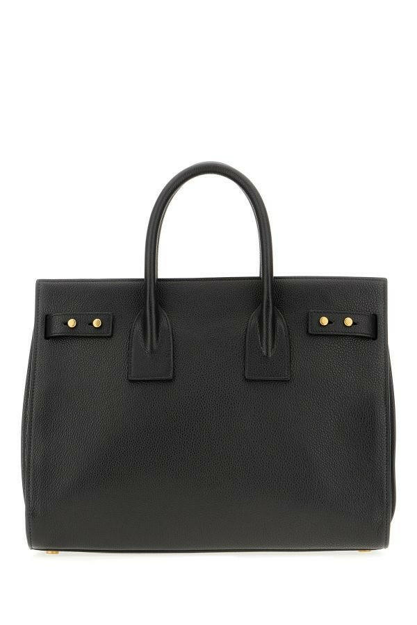 Saint Laurent Black Calf Leather Sac De Jour Handbag.