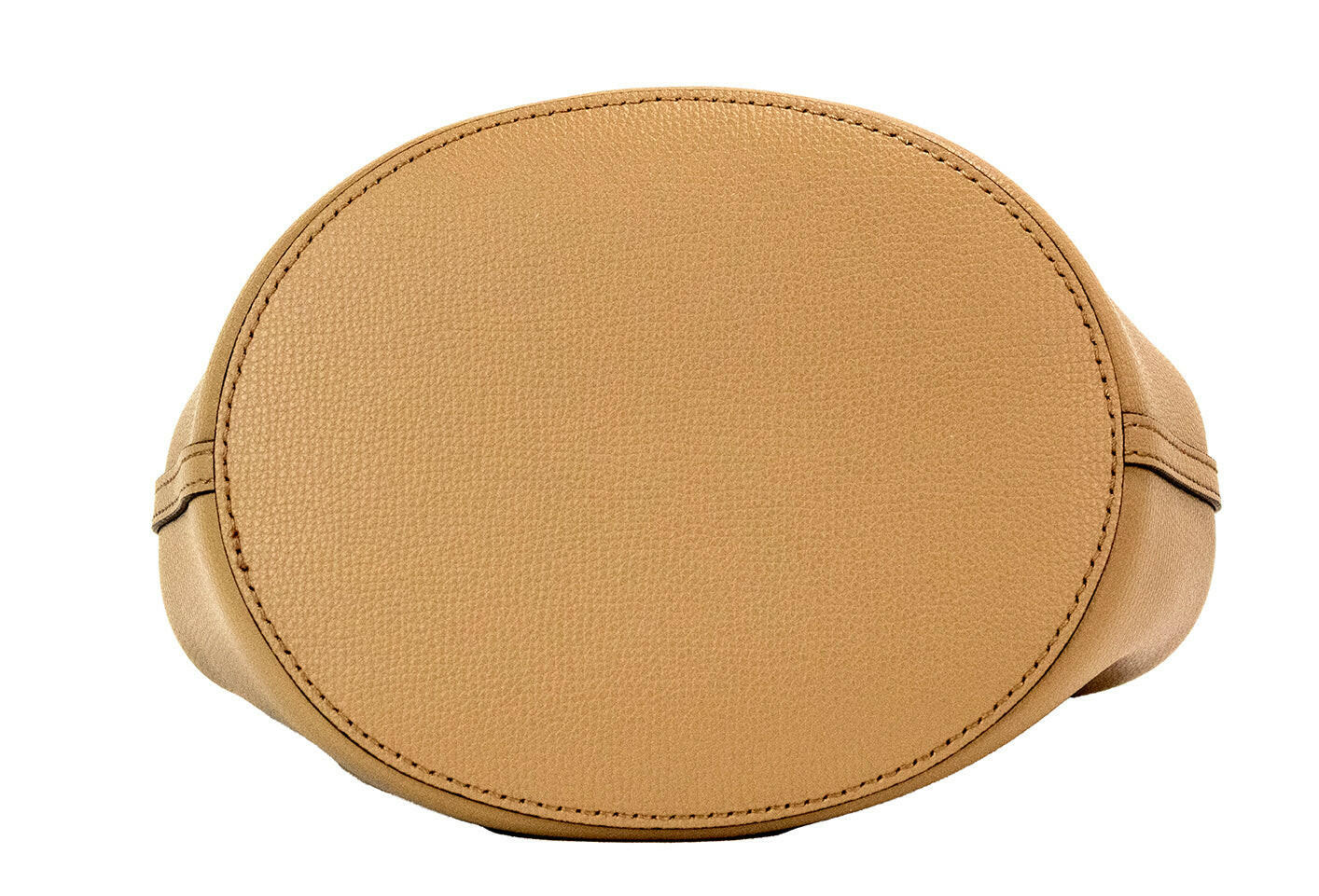 Burberry Lorne Small Camel Haymarket Check Pebble Leather Bucket Handbag Purse.