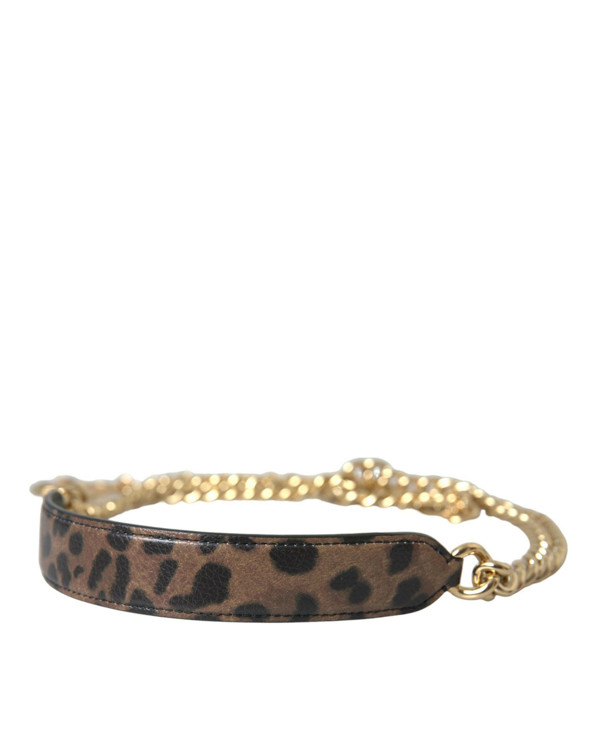 Dolce & Gabbana Brown Leopard Handbag Accessory Shoulder Strap.