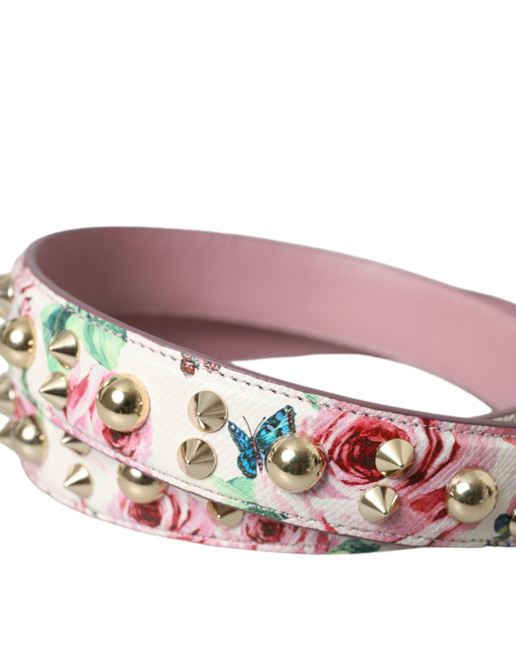 Dolce & Gabbana Pink Floral Handbag Accessory Shoulder Strap.