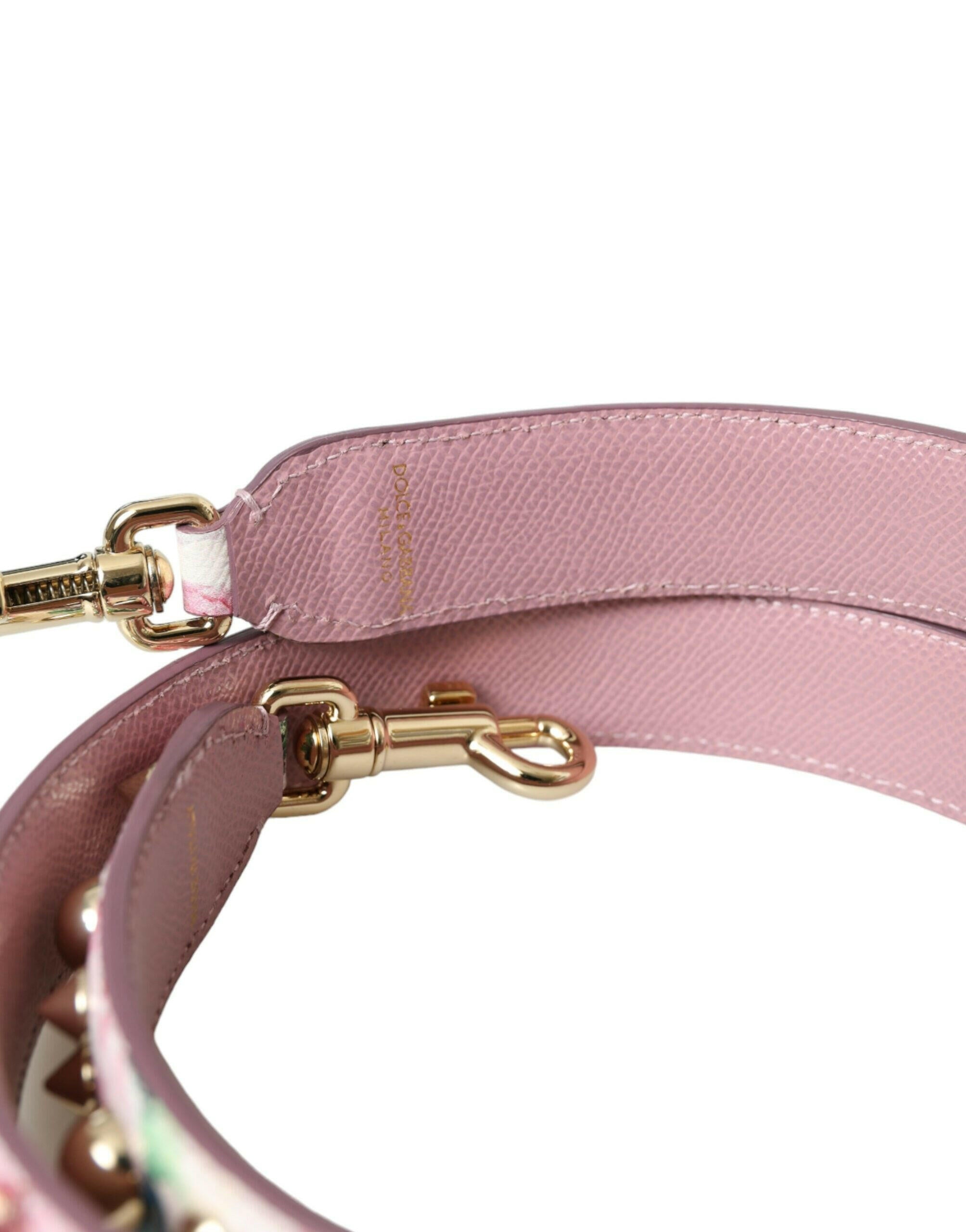 Dolce & Gabbana Pink Floral Handbag Accessory Shoulder Strap.