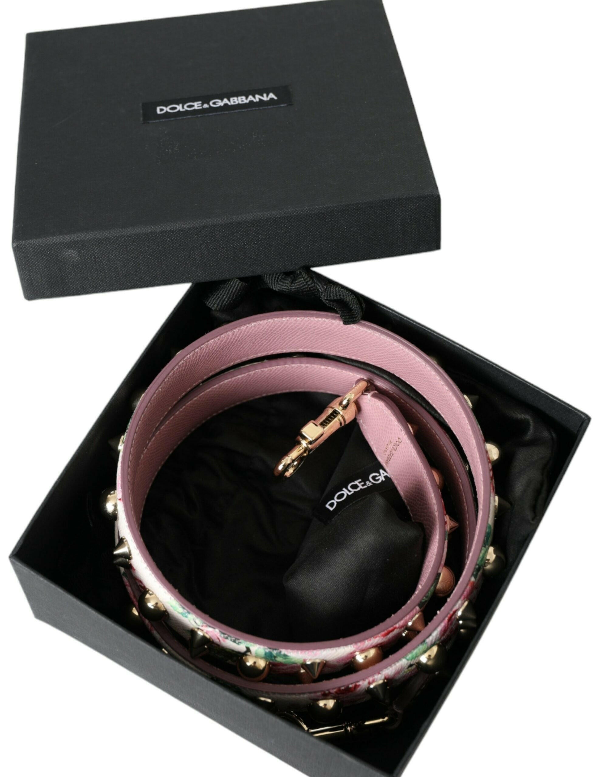 Dolce & Gabbana Pink Floral Handbag Accessory Shoulder Strap.