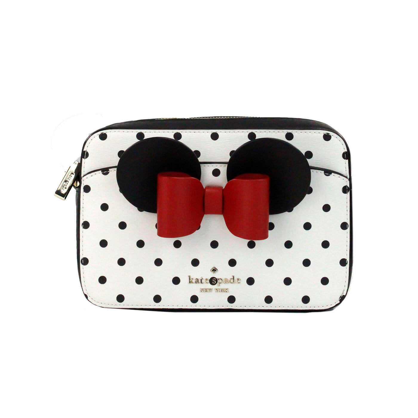 Kate Spade Disney Minnie Mouse Polka Dot Printed PVC Crossbody Camera Bag.