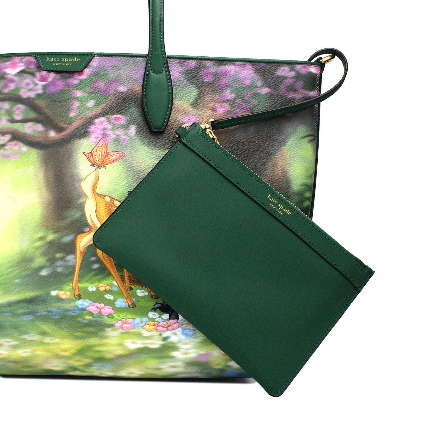 Kate Spade Disney Sutton Bambi Coated Canvas Shoulder Tote Handbag Purse.