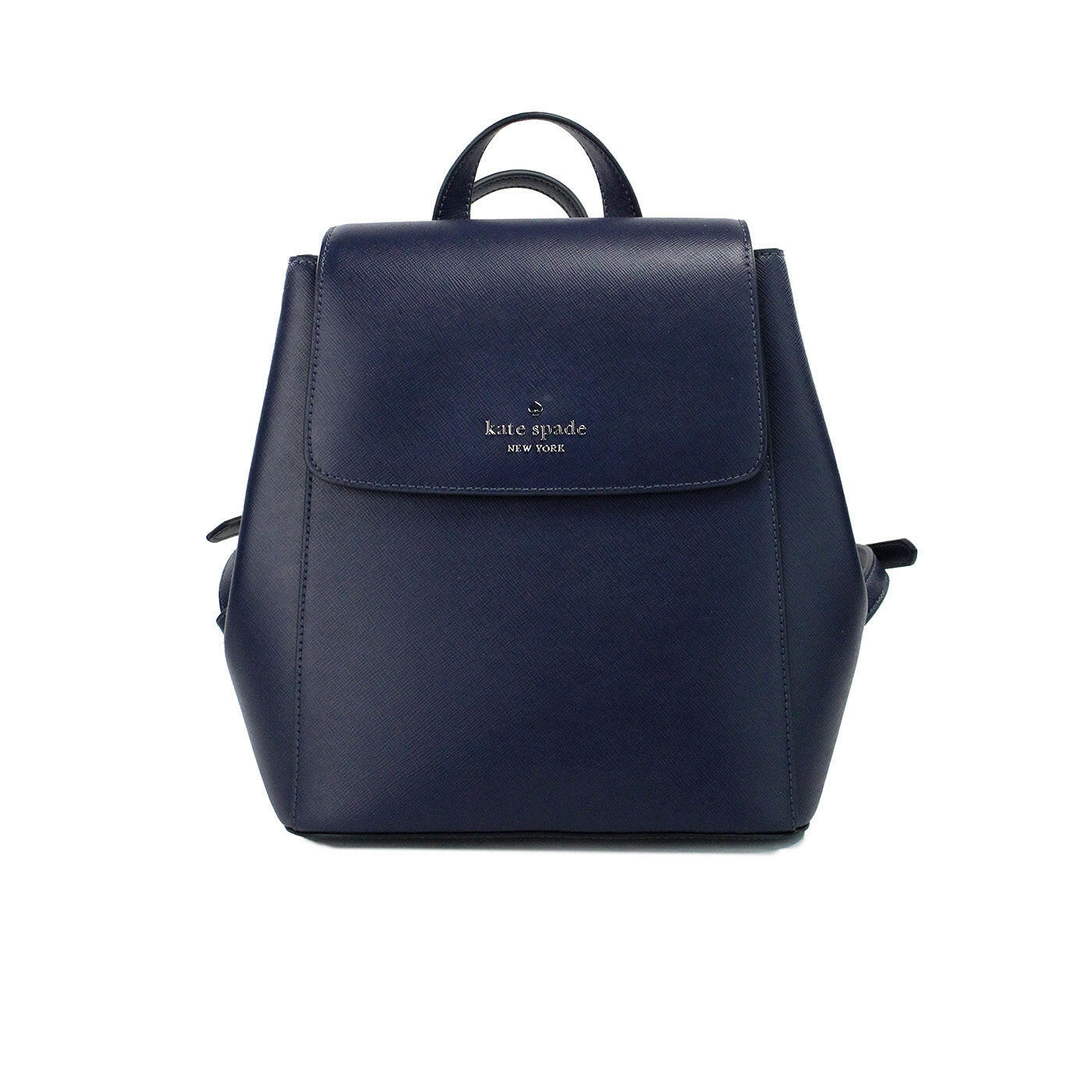 Kate Spade Madison Navy Saffiano Leather Medium Flap Shoulder Backpack Bag.