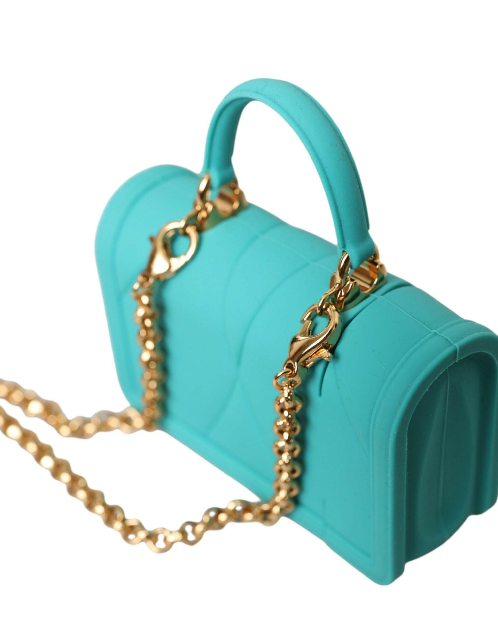 Dolce & Gabbana Turquoise Silicone Devotion Heart Cover Bag Airpods Case.