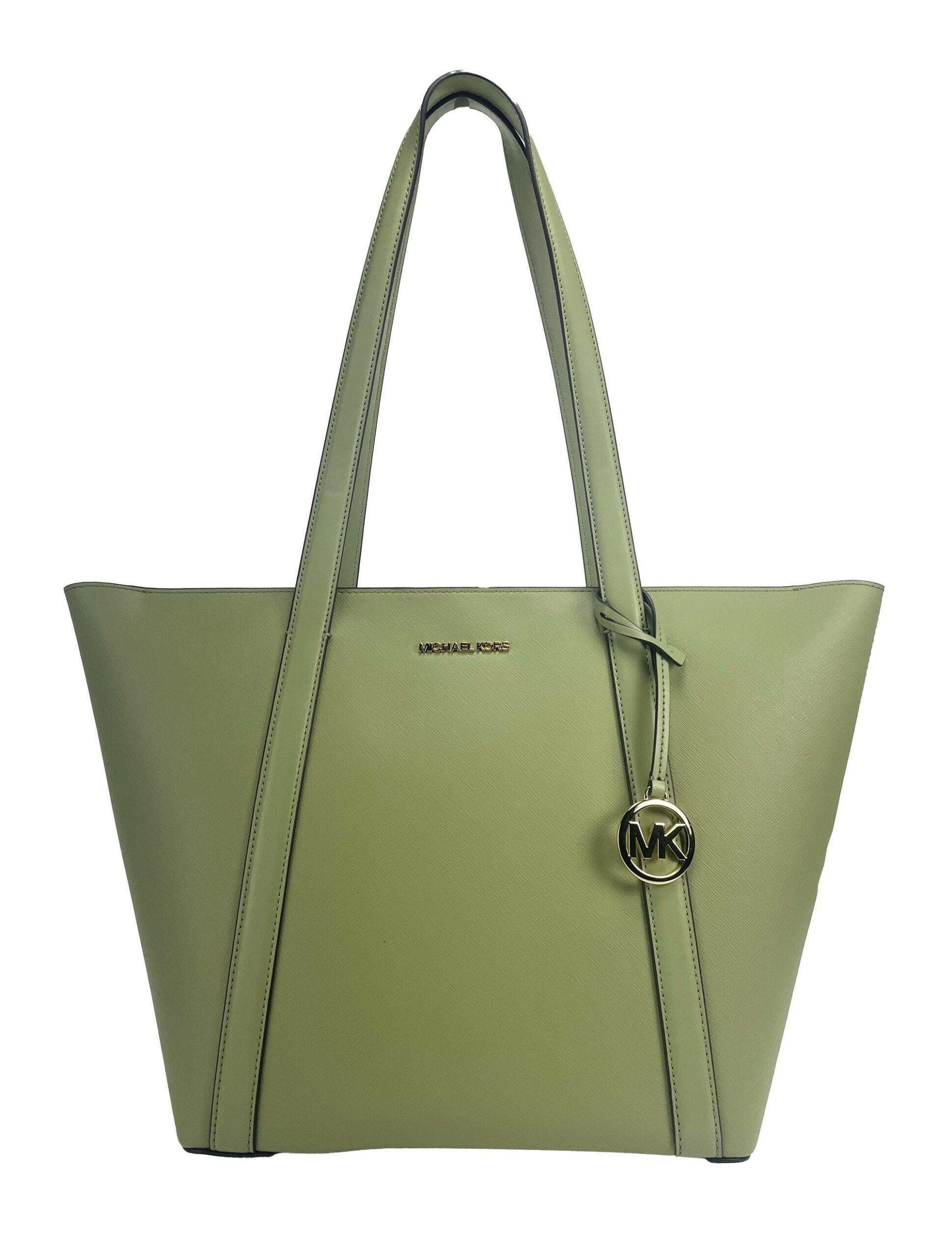 Michael Kors Large Pratt Shoulder Zip Tote Bag Light Sage.