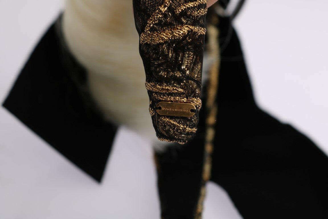 Dolce & Gabbana Black Crystal White Diadem Headband.