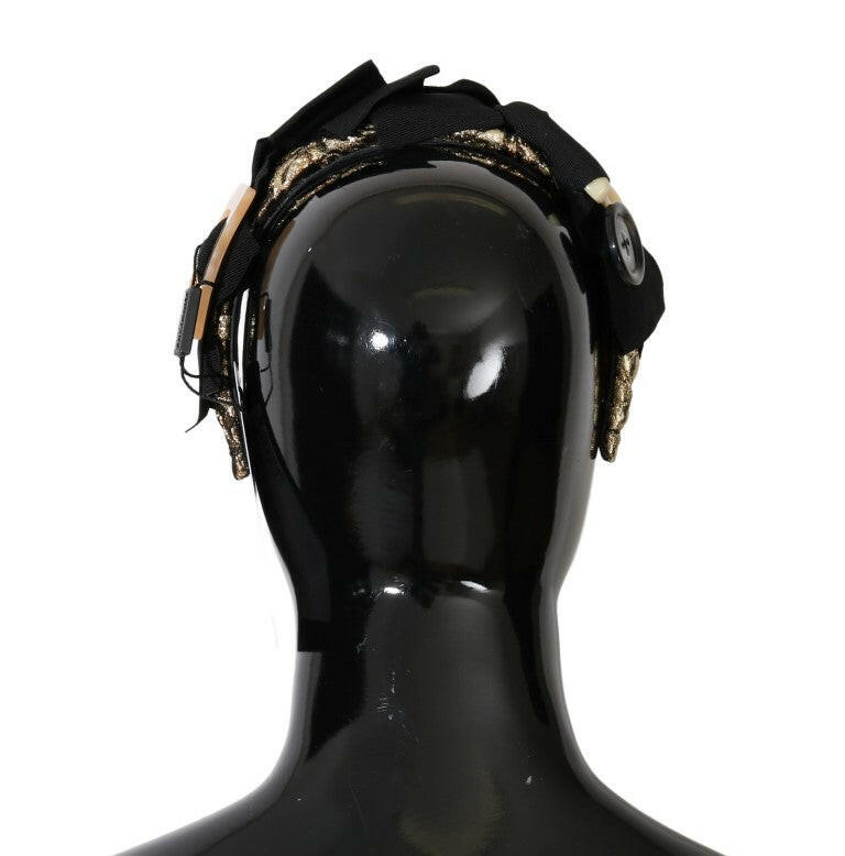 Dolce & Gabbana Clear Crystal Brown Hair Headband.