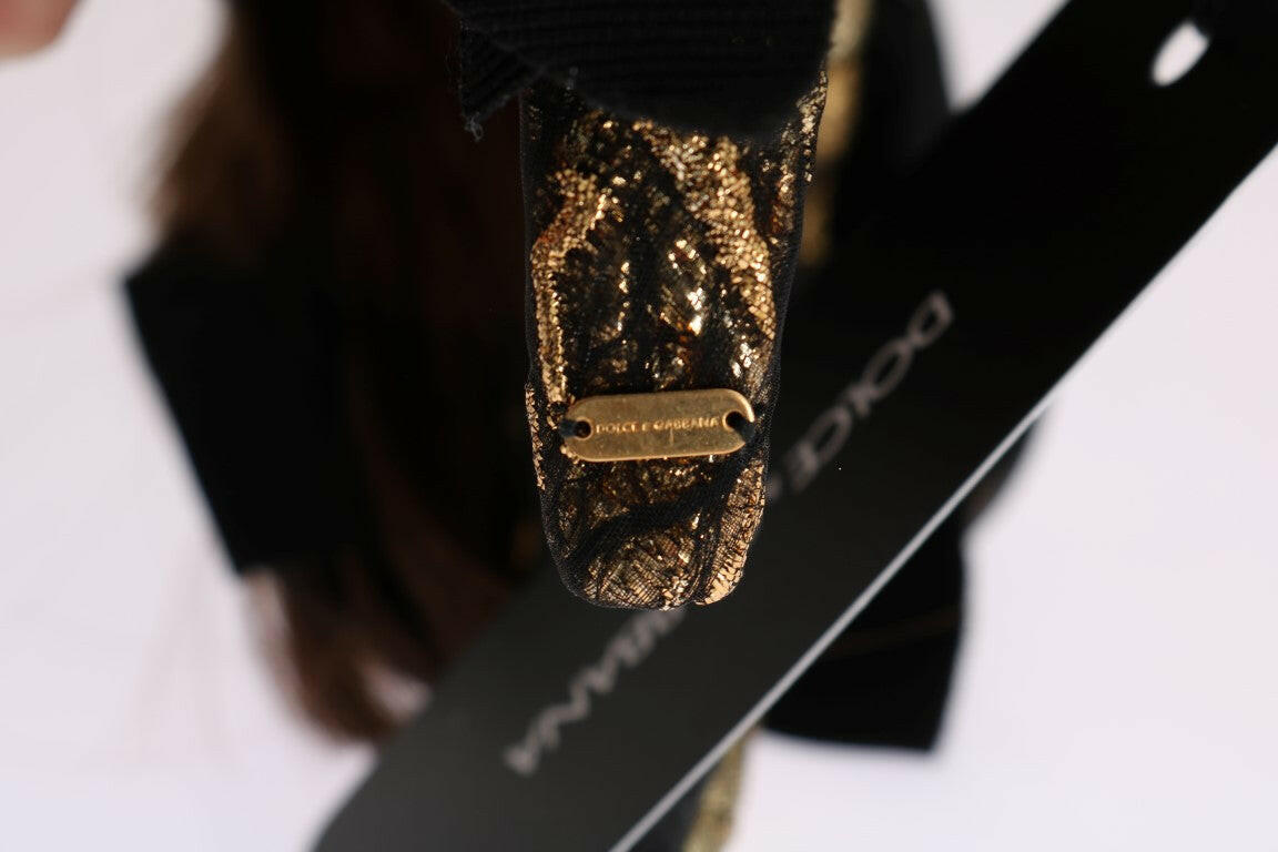 Dolce & Gabbana Clear Crystal Brown Hair Headband.