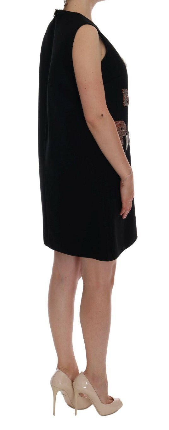 Dolce & Gabbana Black I AM A PRINCESS Crystal Shift Dress.