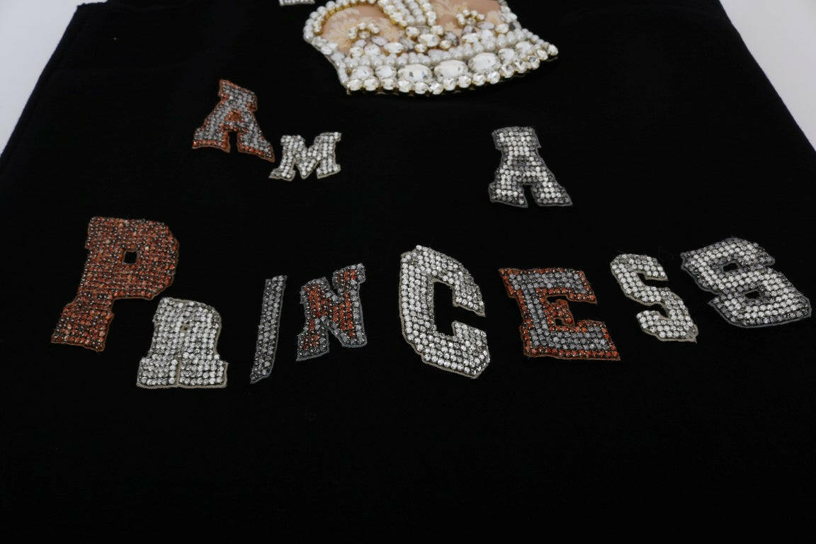 Dolce & Gabbana Black I AM A PRINCESS Crystal Shift Dress.
