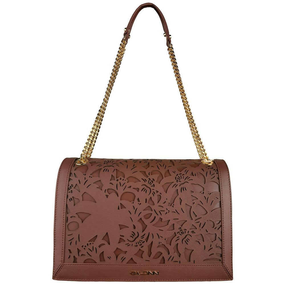 Baldinini Trend Brown Calfskin Women Crossbody Bag.