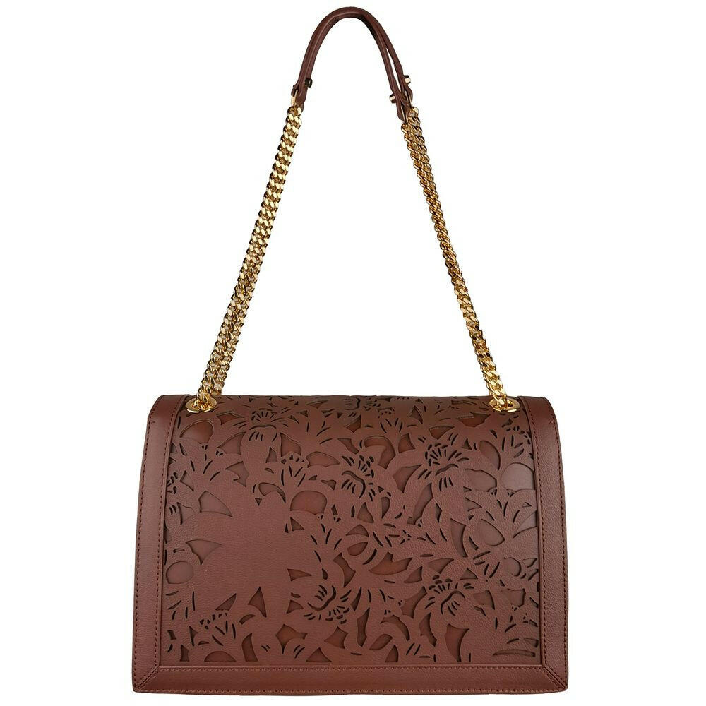Baldinini Trend Brown Calfskin Women Crossbody Bag.