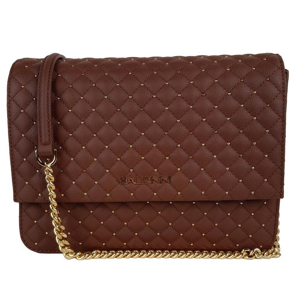 Baldinini Trend Brown Calfskin Women Crossbody Bag.