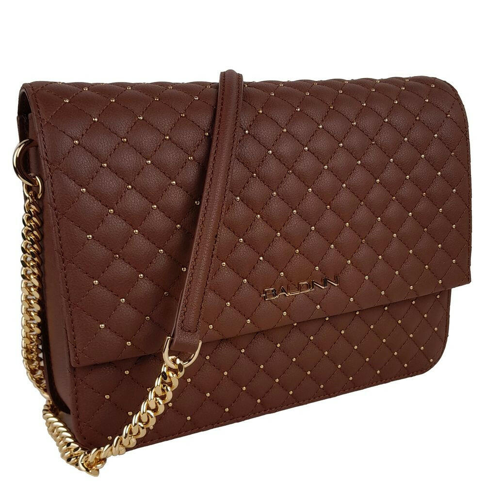 Baldinini Trend Brown Calfskin Women Crossbody Bag.