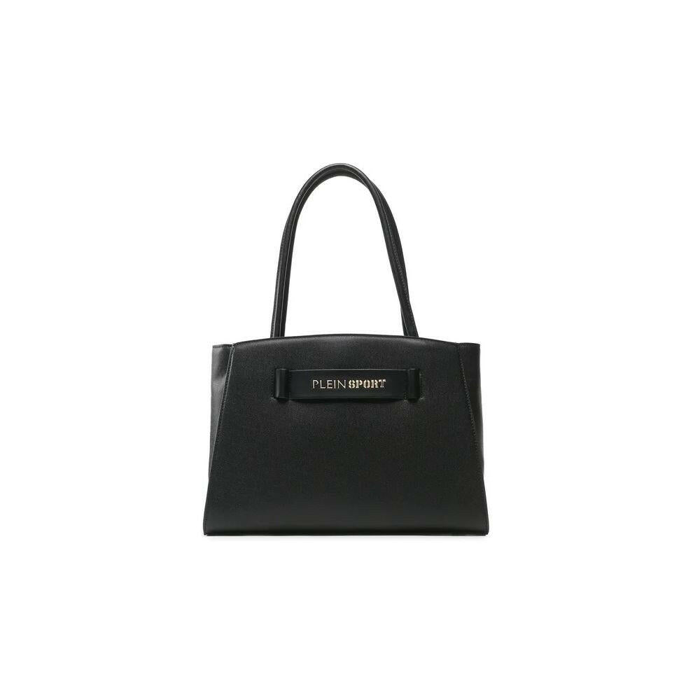 Plein Sport Chic Ebony Tote with Silver Logo Accent.