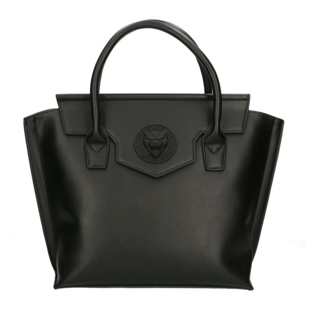 Plein Sport Elegant Black Magnetic Handbag.